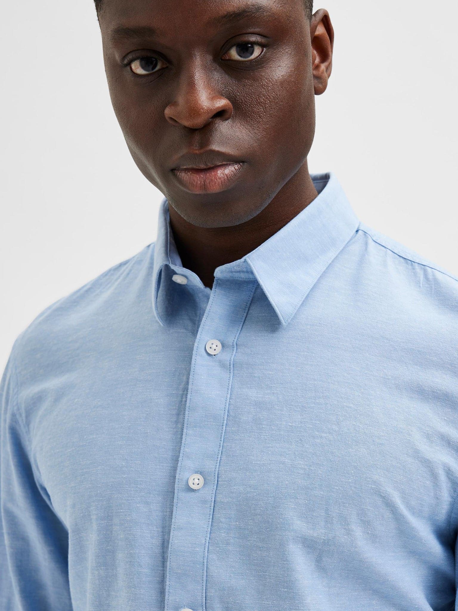 Ανδρικό πουκάμισο λινό SLHSLIMNEW-LINEN SHIRT LS CLASSIC 16079056 | 16079056