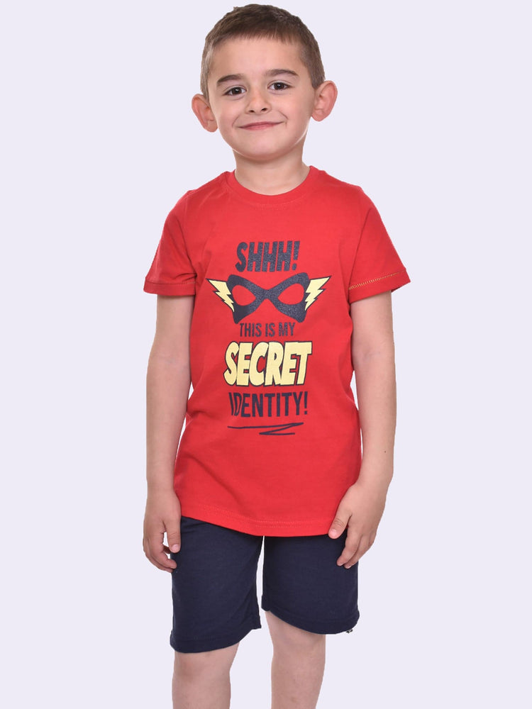 Παιδικό σύνολο με μονόχρωμη βερμούδα 2121-012 | 2121-012