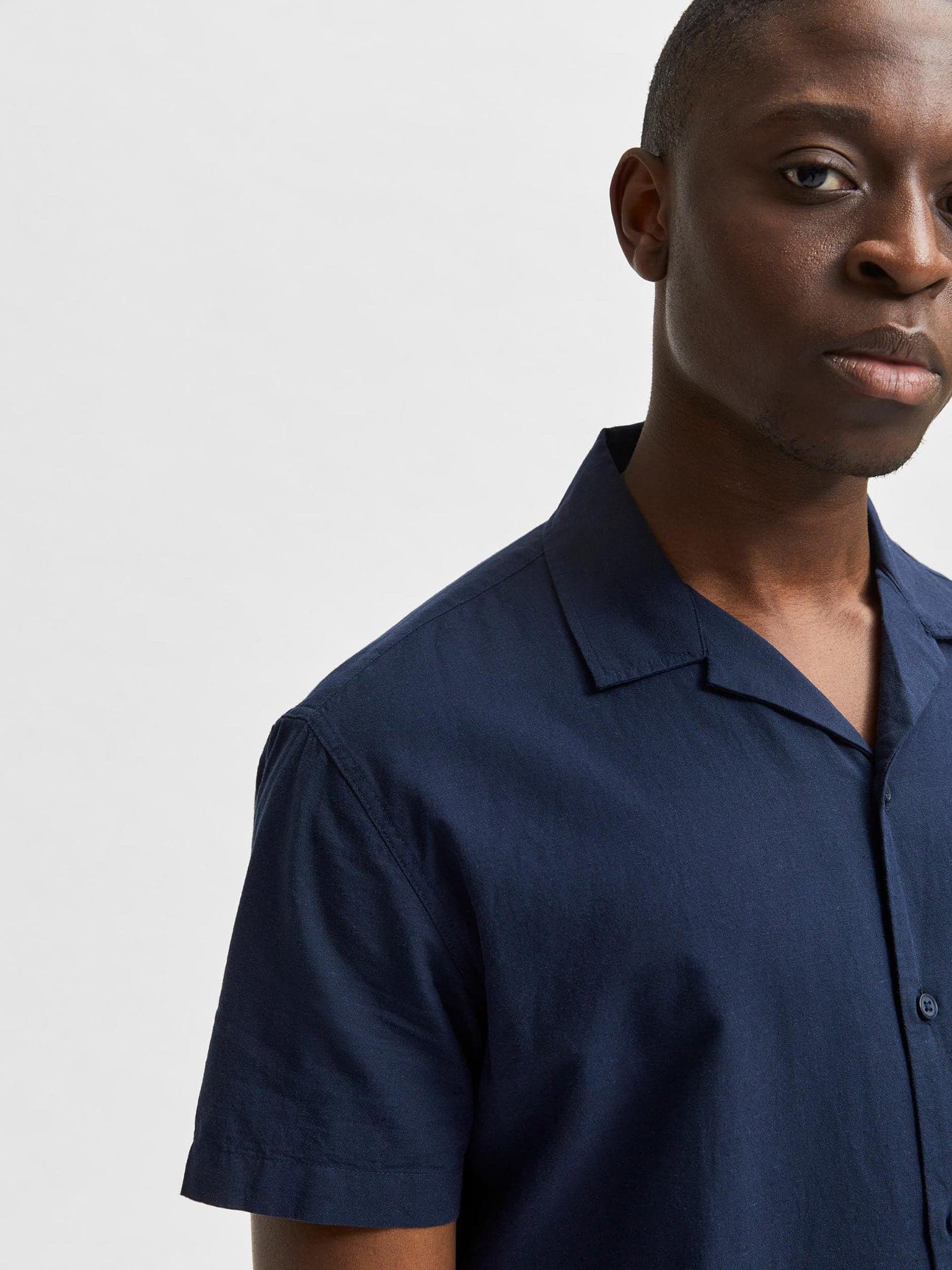 Ανδρικό πουκάμισο λινό SLHREGNEW-LINEN SHIRT SS RESORT 16079055 | 16079055