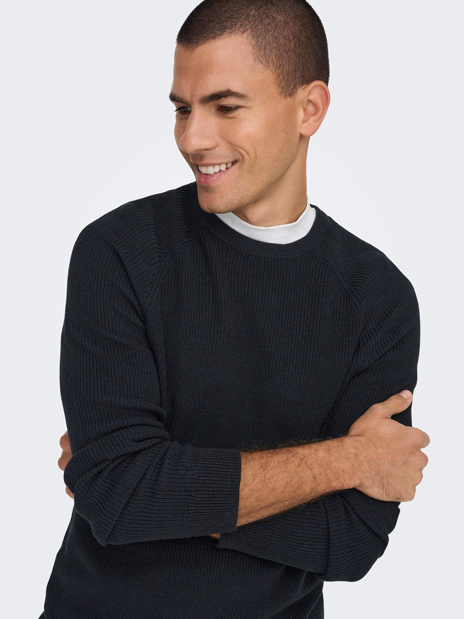 Ανδρική μπλούζα πλεκτή ONSDENNIS 12 STRUC RAGLAN CREW NECK KNIT 22018201 | 22018201