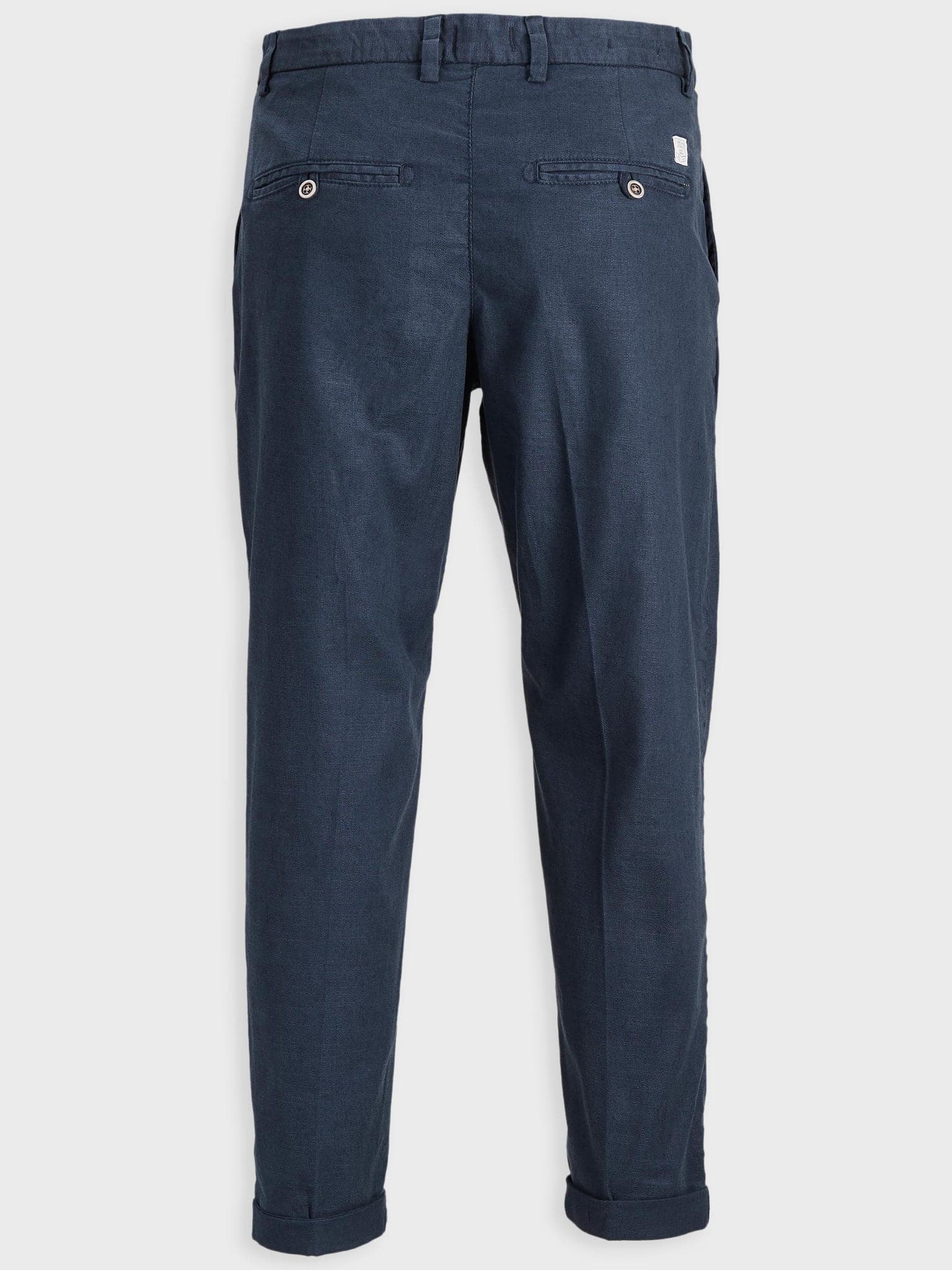 Ανδρικό λινό παντελόνι με πιέτα 12153144 | 12153144