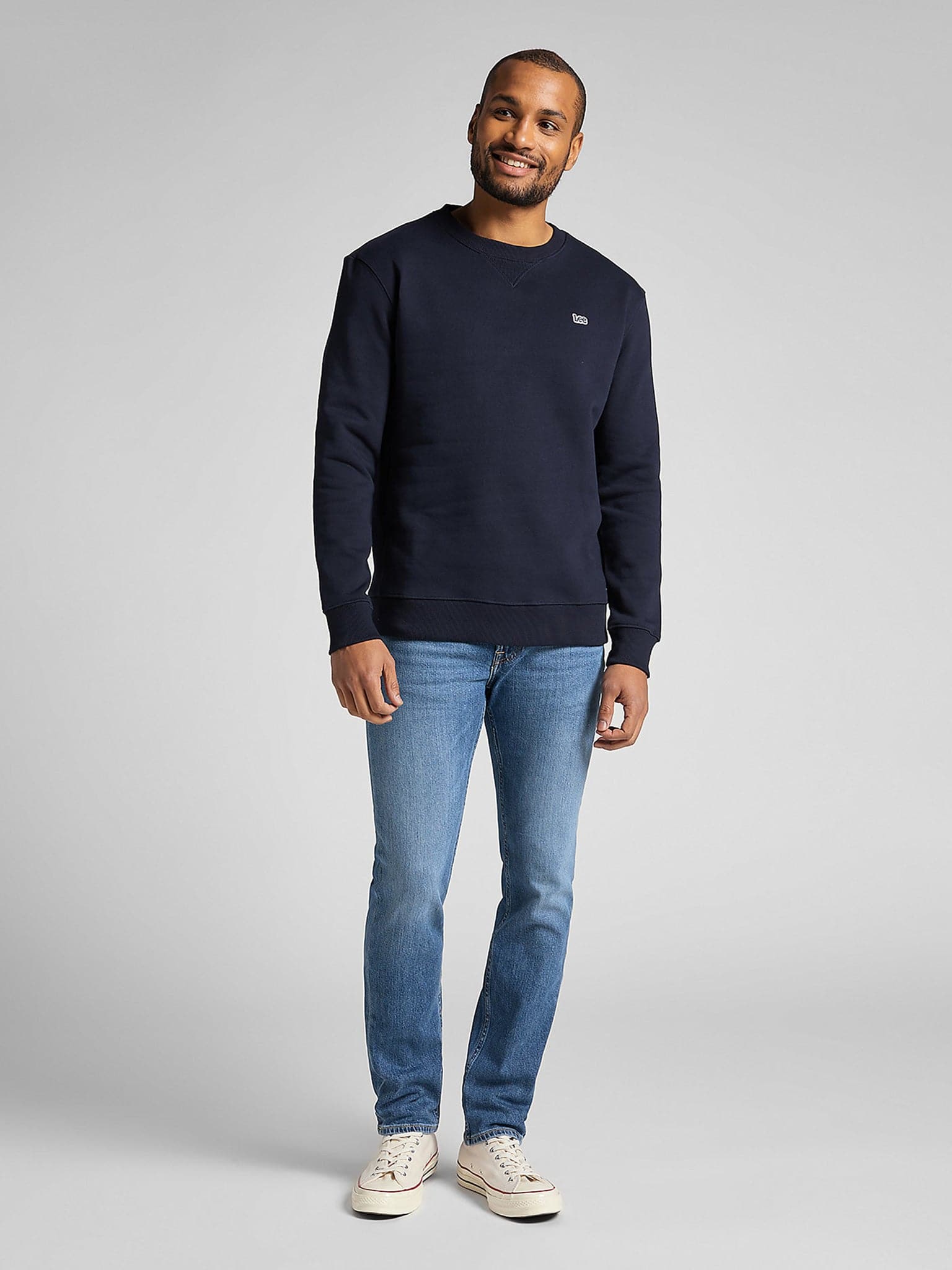 Ανδρική μπλούζα φούτερ Plain Sweatshirt Navy L81ITJMA | L81ITJMA