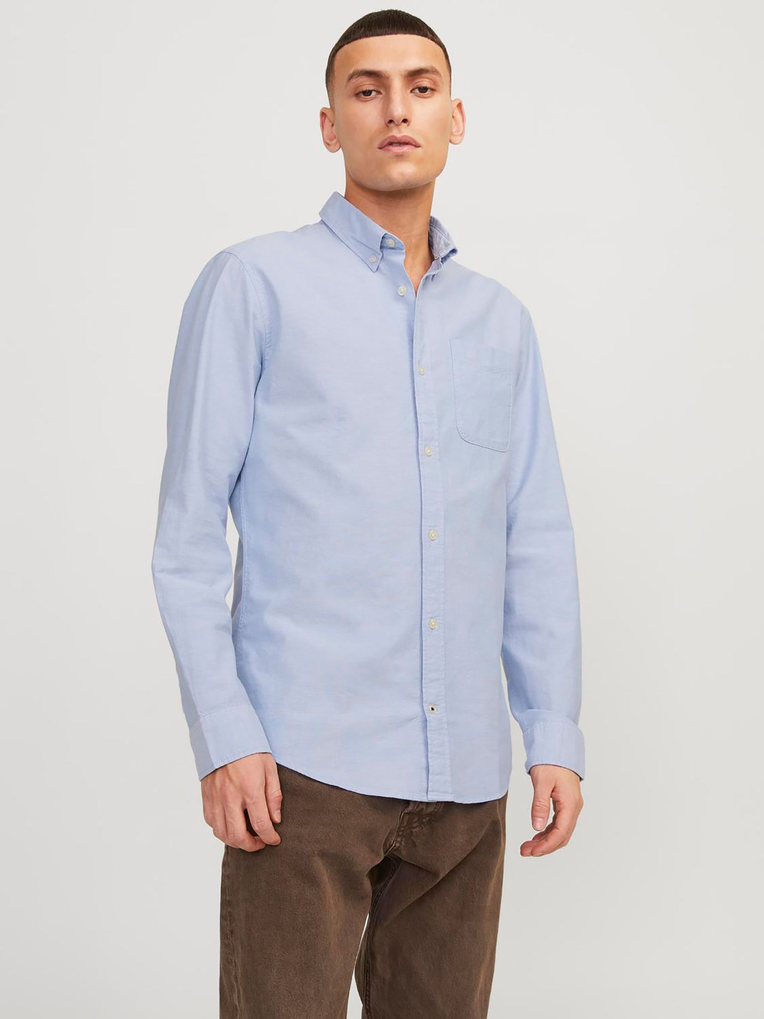 Ανδρικό πουκάμισο JJEOXFORD SHIRT L/S S21 NOOS 12182486 | 12182486