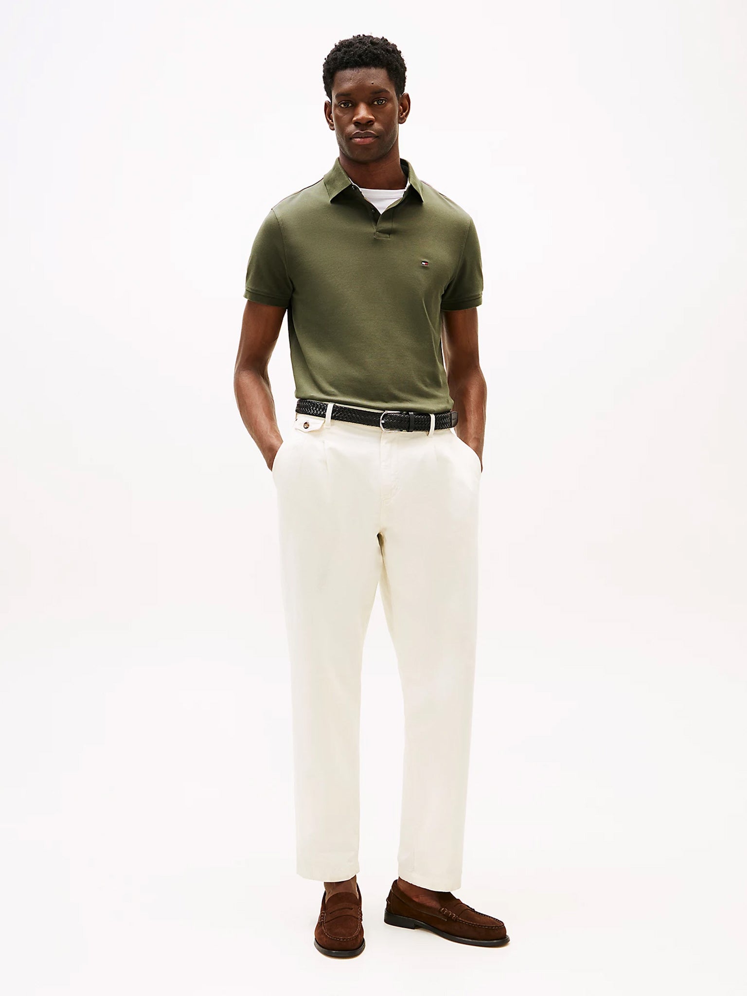 1985 COLLECTION FLAG EMBROIDERY REGULAR FIT POLO MW0MW17770RBN | MW0MW17770RBN