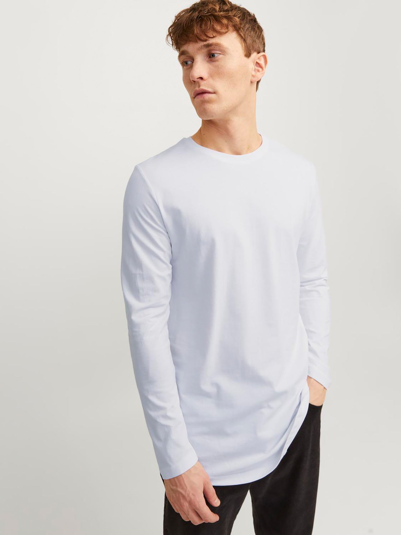 Ανδρική μπλούζα μακό JJENOA TEE O-NECK LS NOOS 12190128 | 12190128