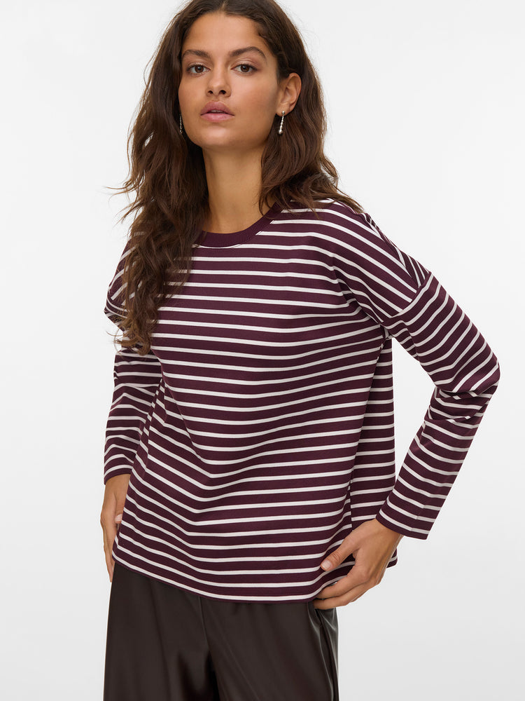 Γυναικεία μπλούζα ριγέ VMABBY LS O-NECK TOP JRS NOOS 10306145 | 10306145