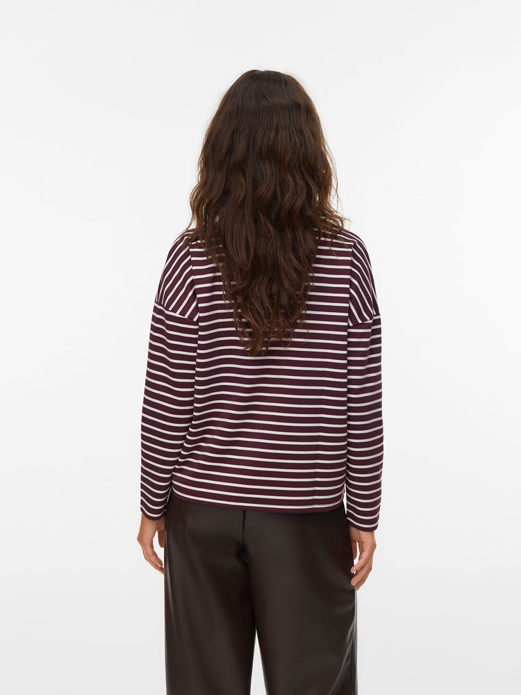 Γυναικεία μπλούζα ριγέ VMABBY LS O-NECK TOP JRS NOOS 10306145 | 10306145
