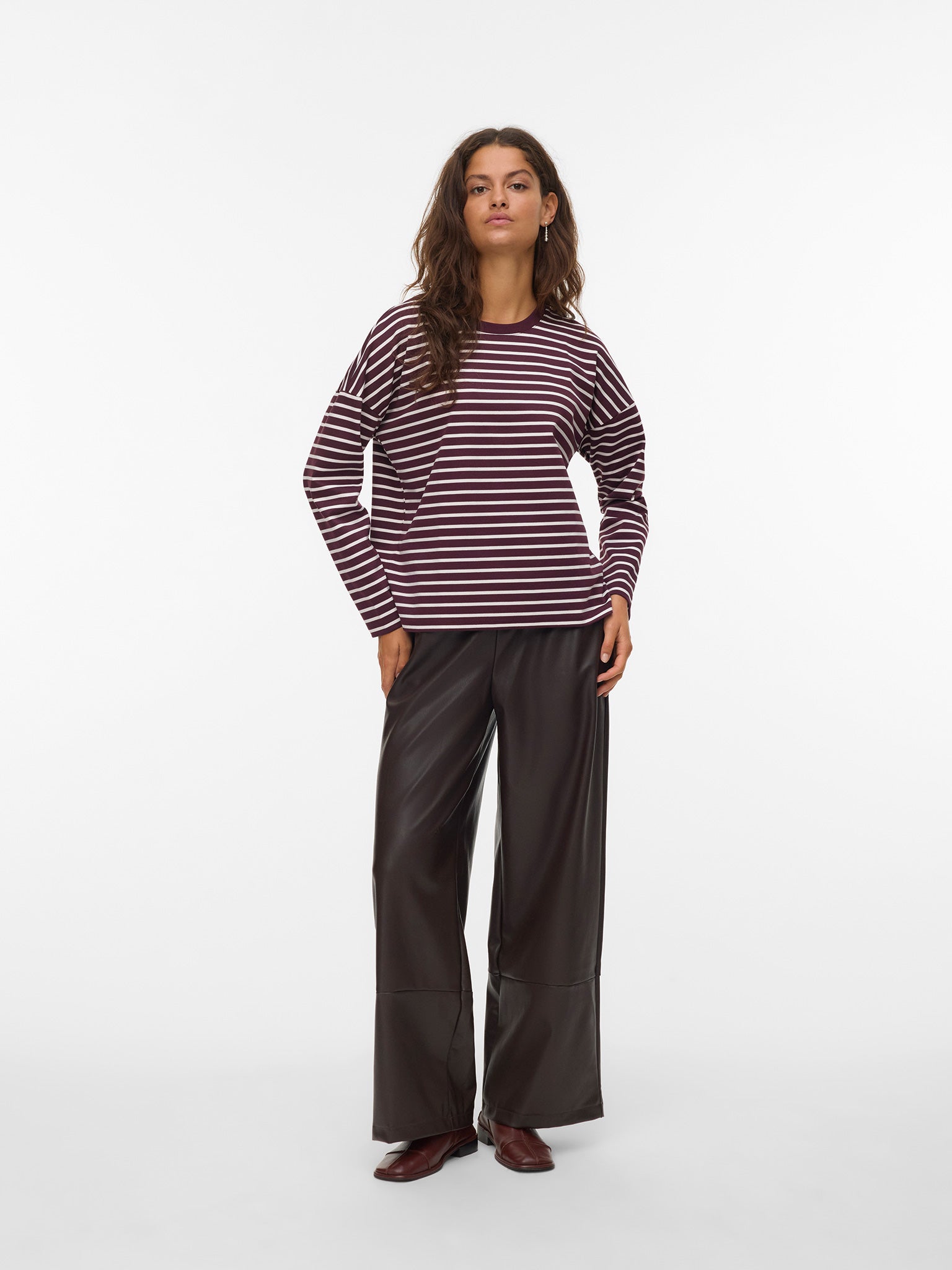 Γυναικεία μπλούζα ριγέ VMABBY LS O-NECK TOP JRS NOOS 10306145 | 10306145