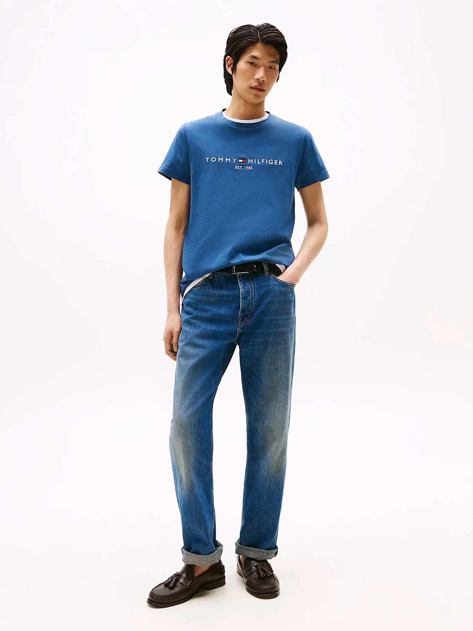 Ανδρικό t-shirt slim fit TOMMY LOGO TEE MW0MW11797DBZ | MW0MW11797DBZ