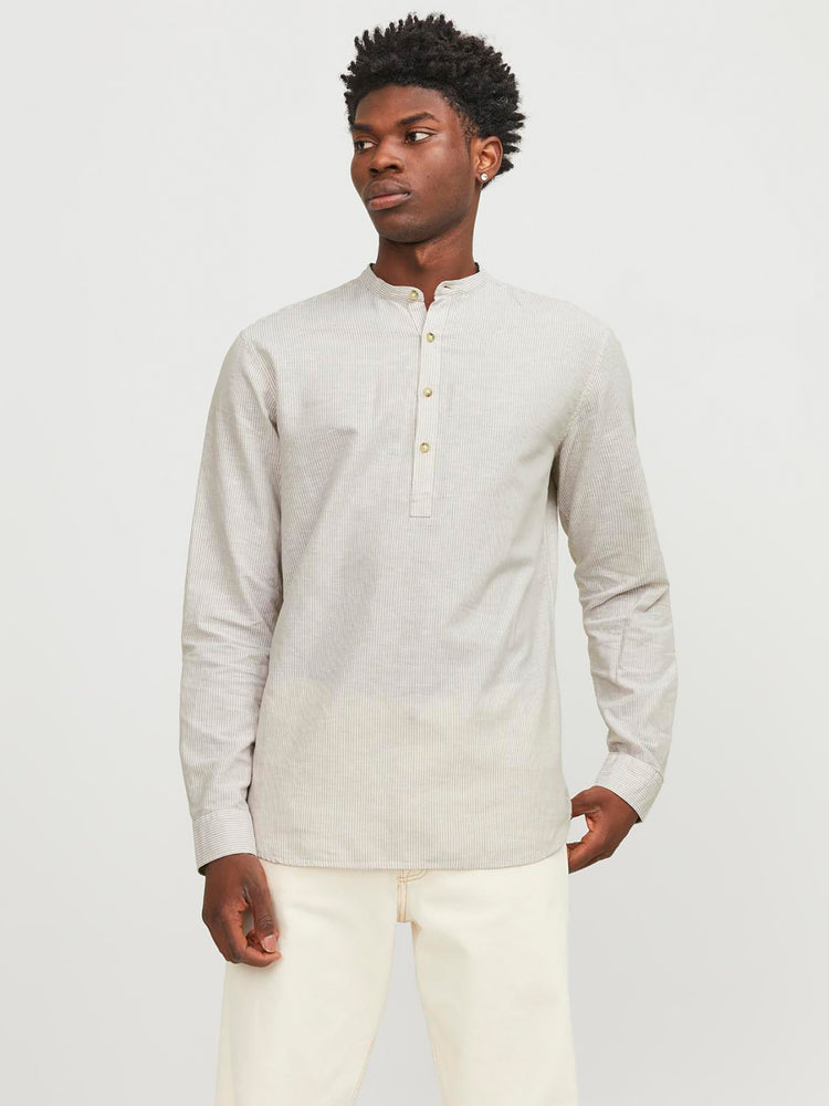 Ανδρικό πουκάμισο λινό JJESUMMER TUNIC LINEN BLEND SHIRT LS SN 12248410 | 12248410