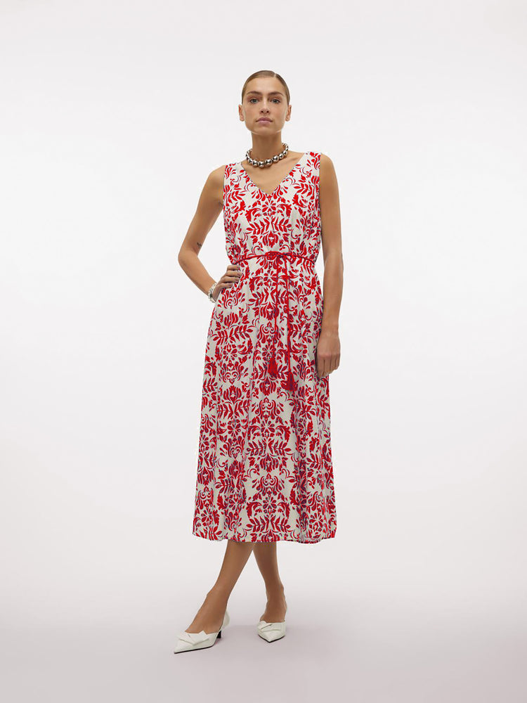 Γυναικείο φόρεμα  VMIMMA S/L V-NECK ANKLE DRESS WVN BTQ 10300101 | 10300101