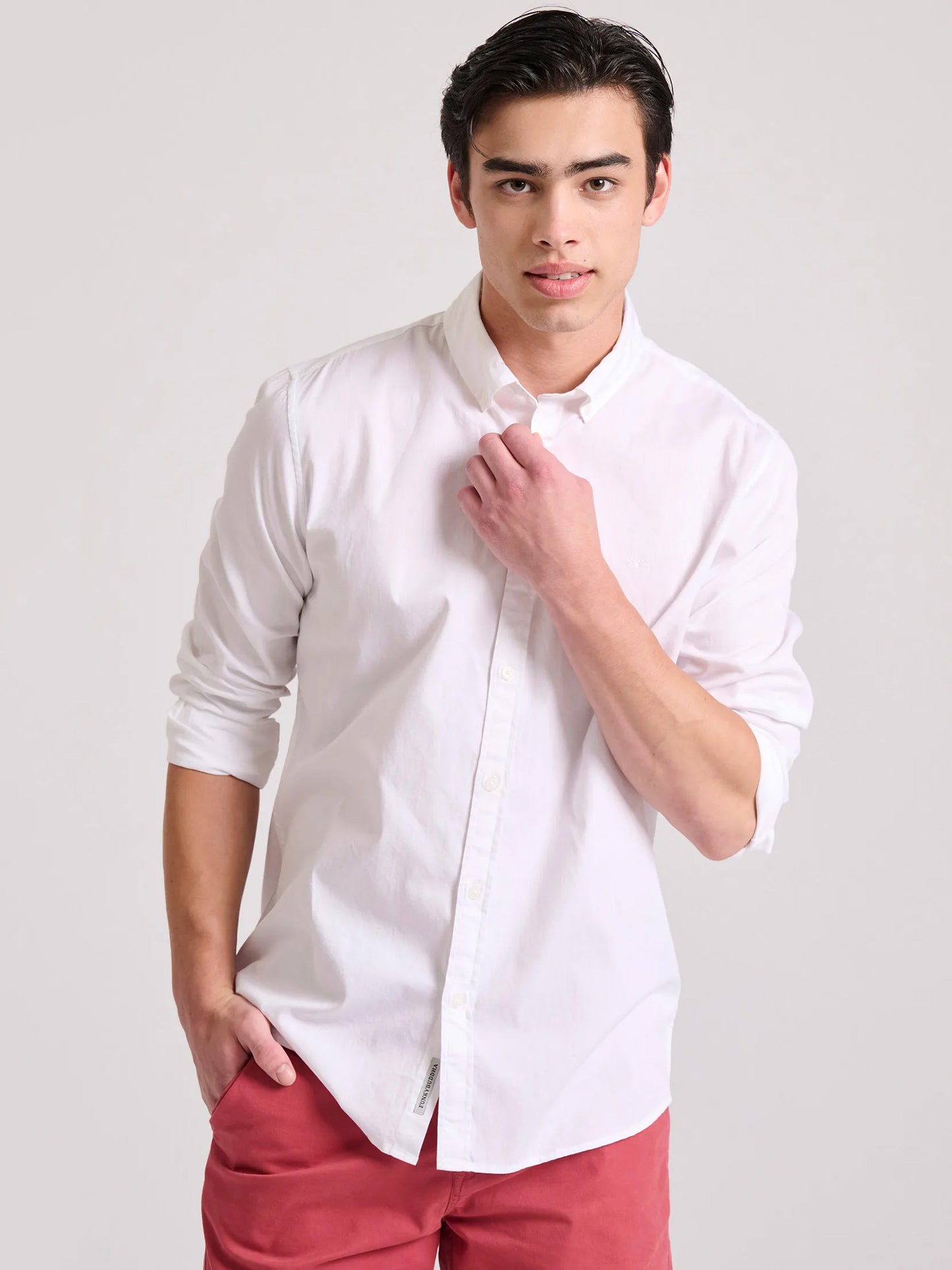 Ανδρικό πουκάμισο FBM009-015-05 WHITE | FBM009-015-05