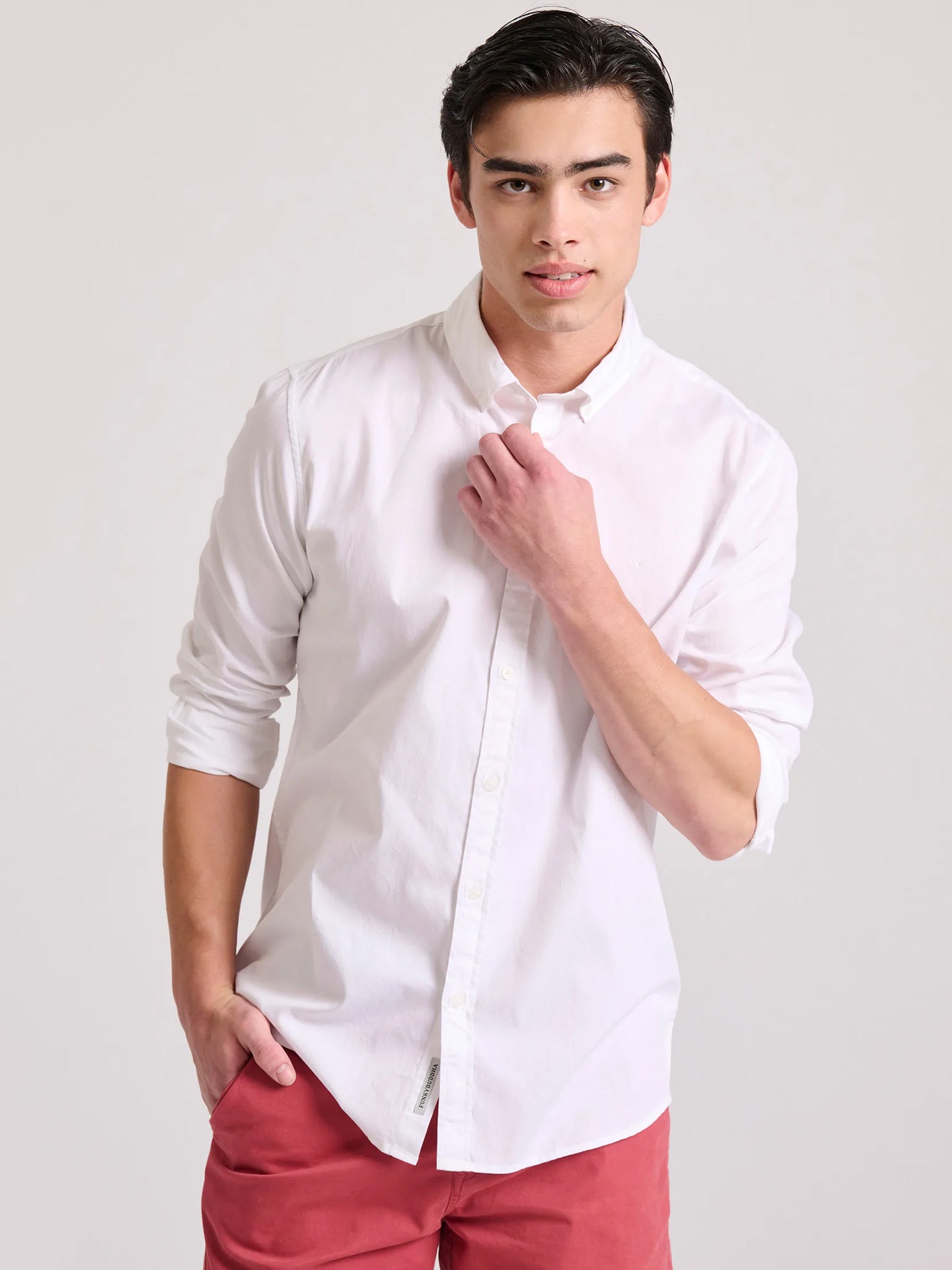 Ανδρικό πουκάμισο FBM009-015-05 WHITE | FBM009-015-05