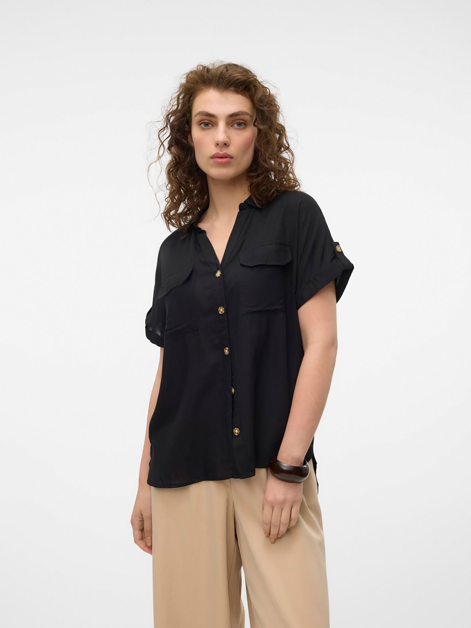 Γυναικείο πουκάμισο VMBUMPY S/S SHIRT WVN GA NOOS 10310139 | 10310139