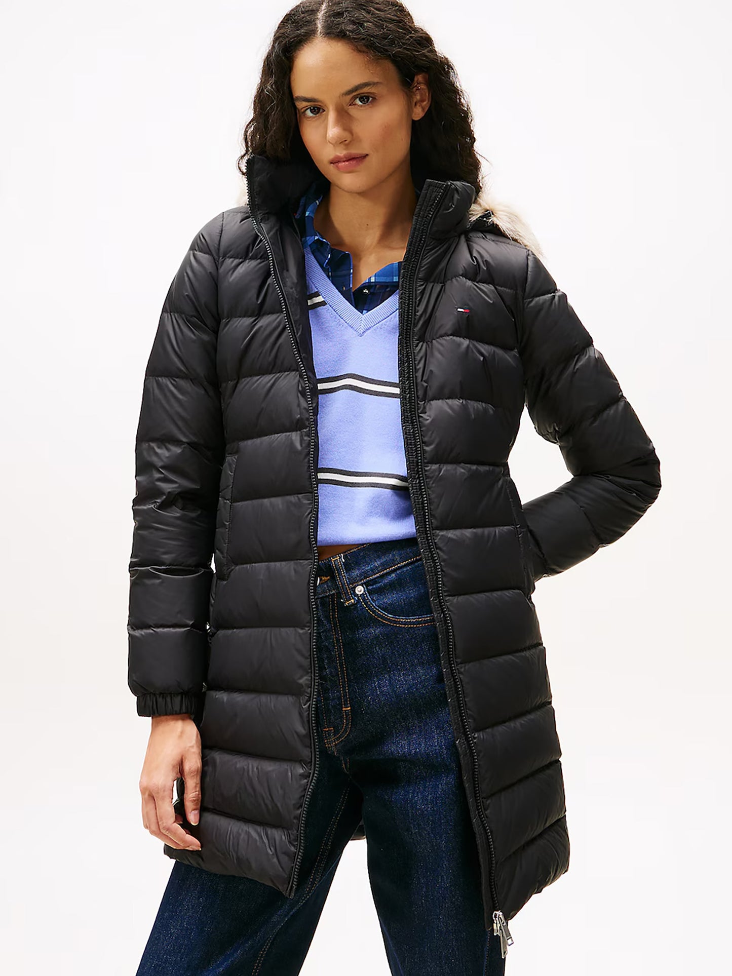 Γυναικείο μπουφάν TJW ESSENTIAL HOODED DOWN COAT DW0DW18864BDS | DW0DW18864BDS