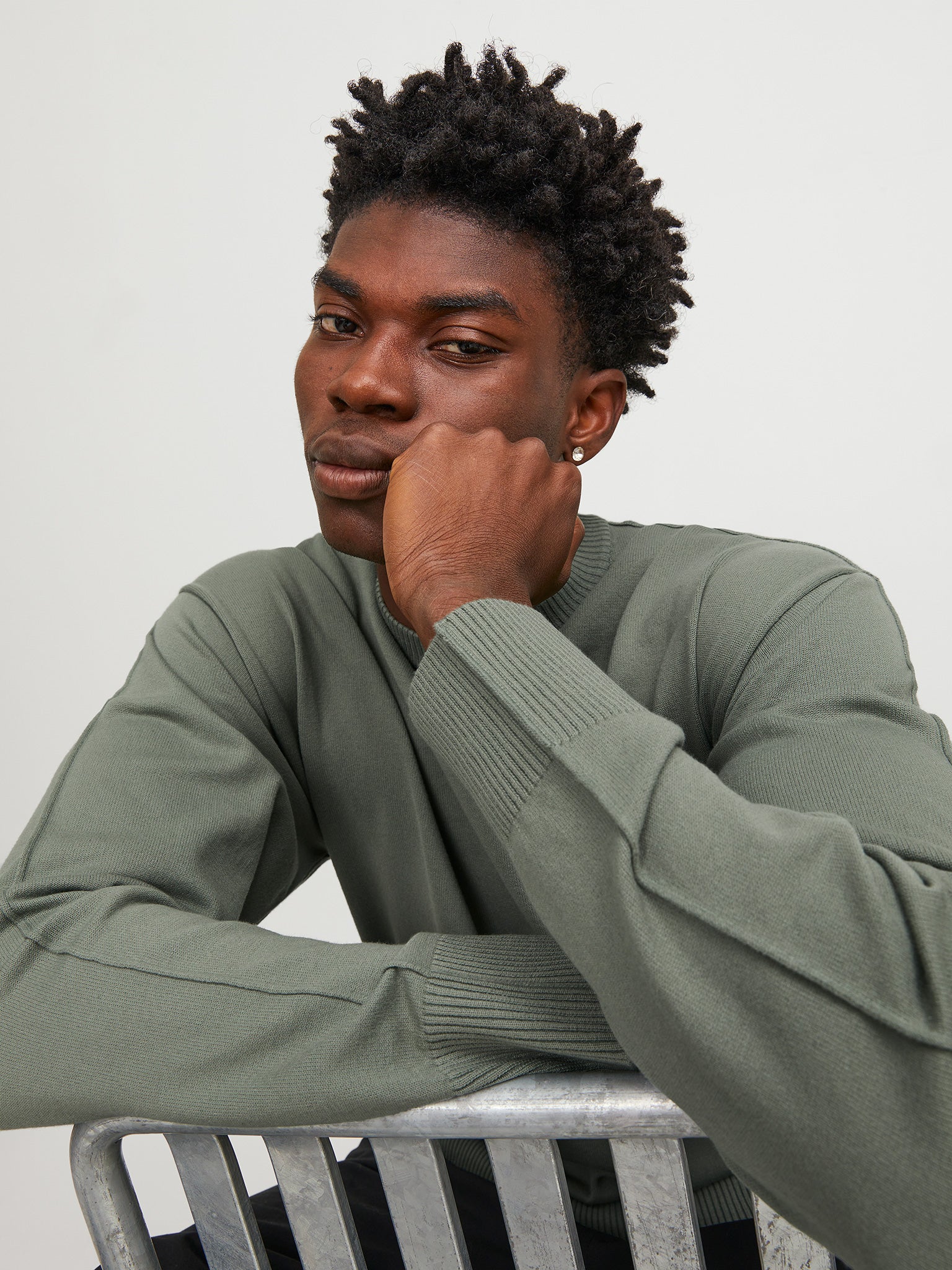 Ανδρική μπλούζα πλεκτή JCOCOLLECTIVE KNIT CREW NECK 12251556 | 12251556