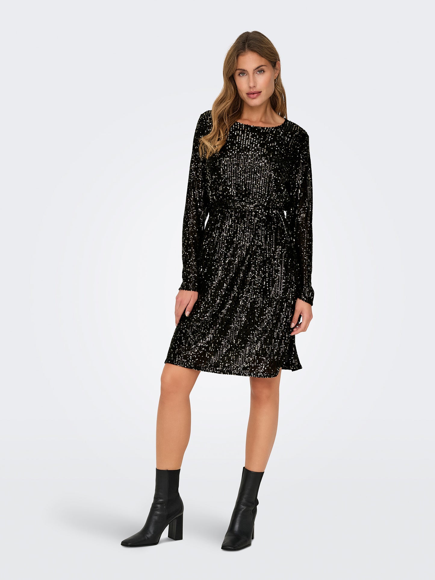 Γυναικείο φόρεμα παγιέτα ONLANA L/S BELT SEQUINS DRESS JRS 15333851 | 15333851