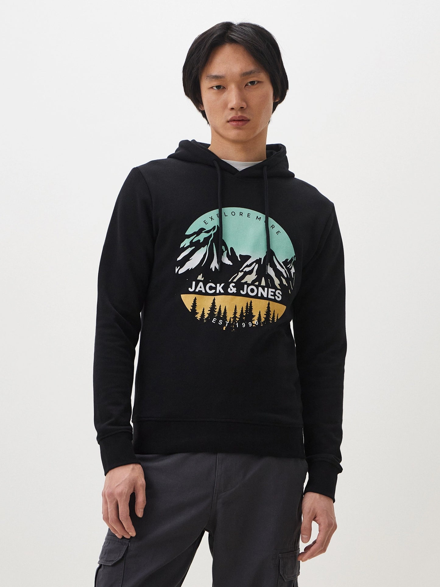 Ανδρική μπλούζα φούτερ JJPEAK SWEAT HOOD LN 12264635 | 12264635