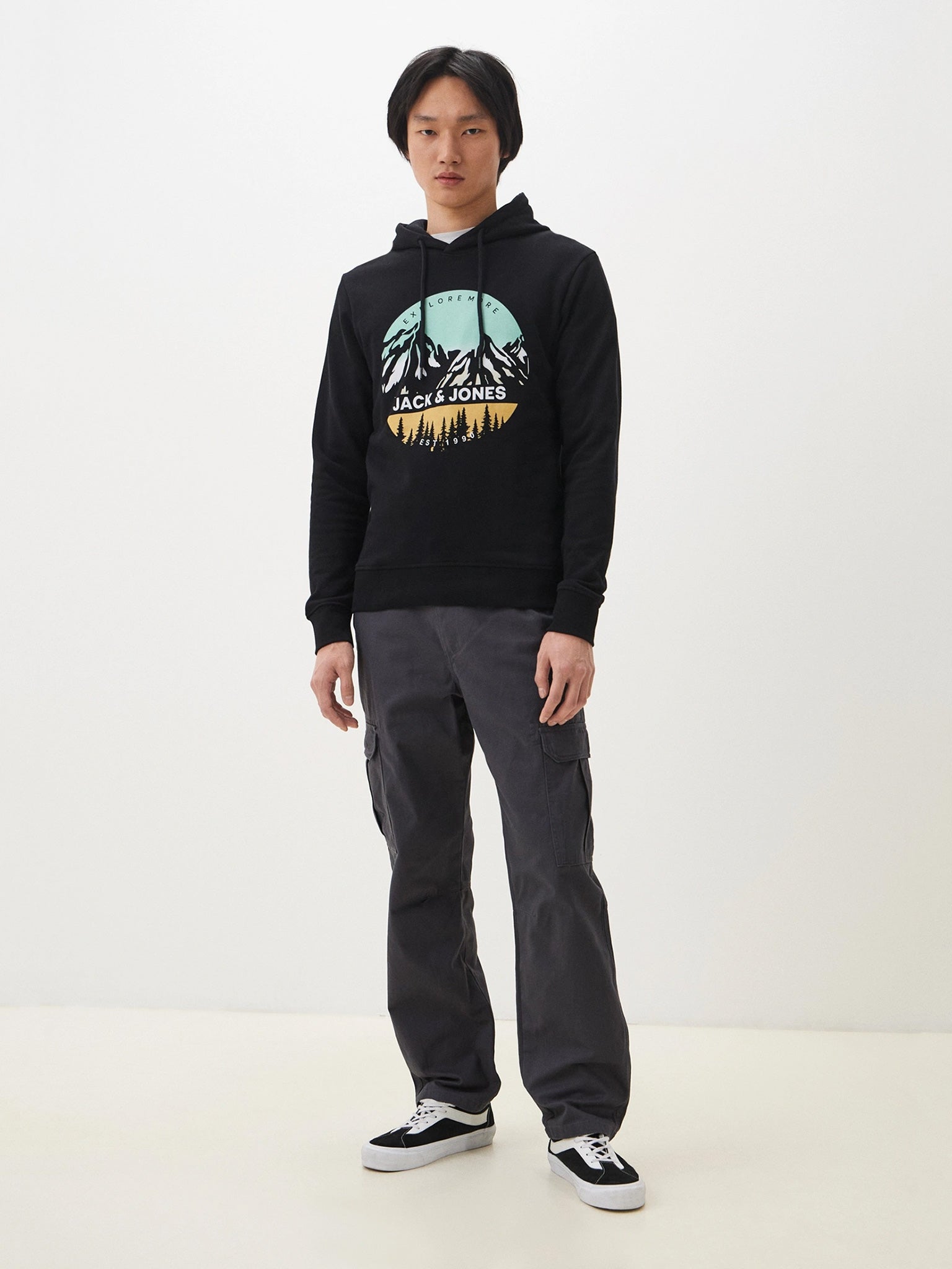 Ανδρική μπλούζα φούτερ JJPEAK SWEAT HOOD LN 12264635 | 12264635