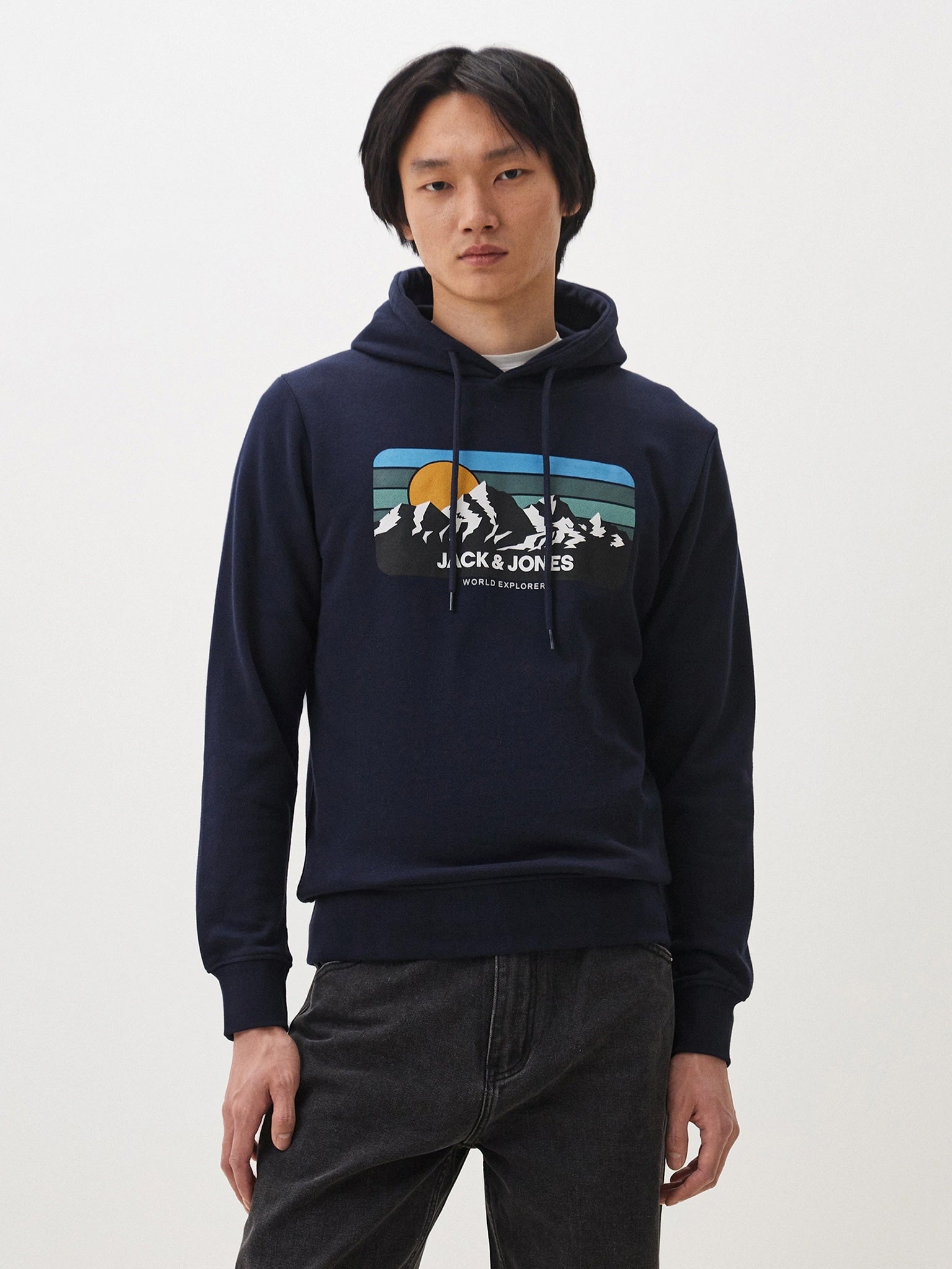 Ανδρική μπλούζα φούτερ JJPEAK SWEAT HOOD LN 12264635 | 12264635