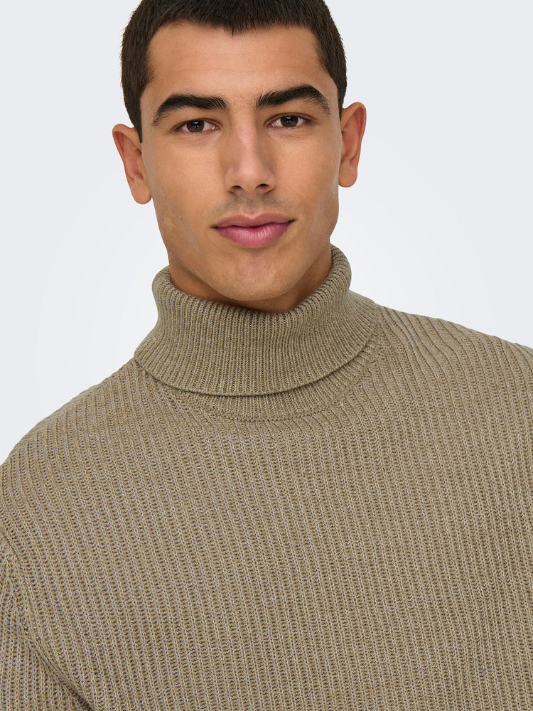 Ανδρική μπλούζα ζιβάγκο ONSFERGAL LIFE REG 7 RIB ROLL KNIT 22030312 | 22030312