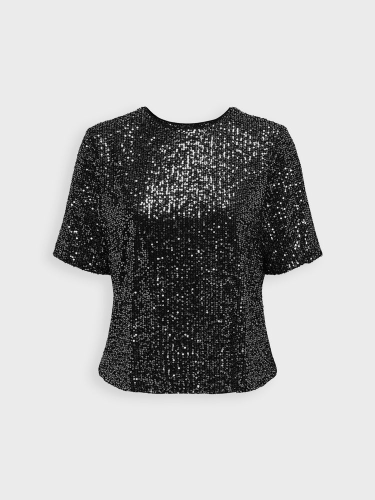 Γυναικεία μπλούζα παγιέτα ONLNEW GOLDIE SEQUIN SS TOP WVN CS 15336591 | 15336591