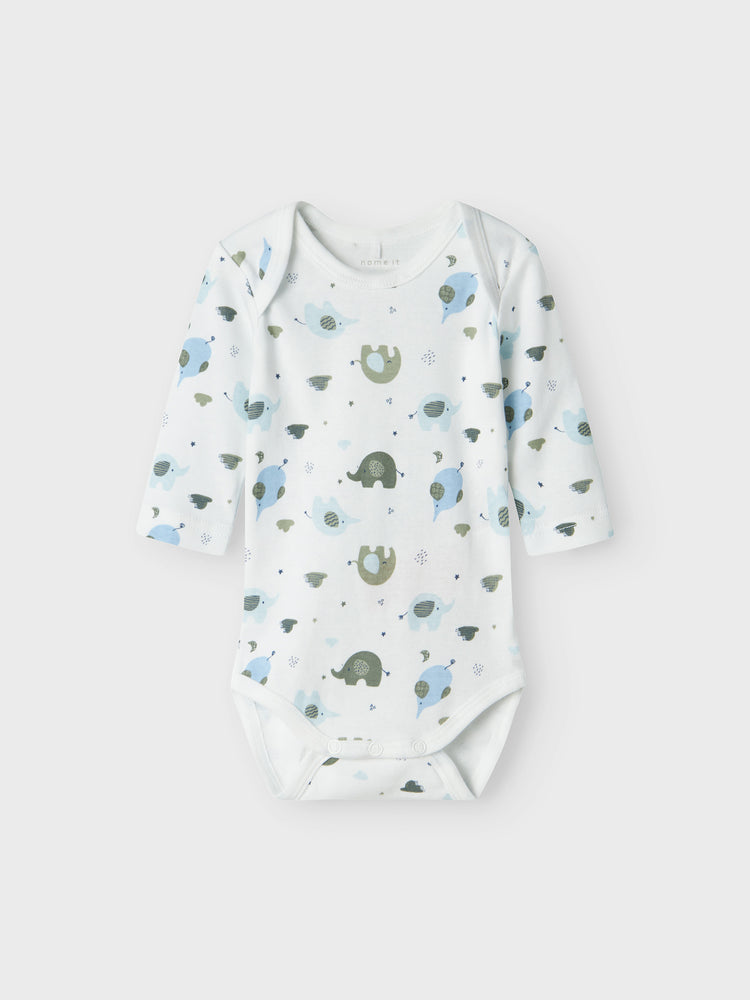 Βρεφικά κορμάκια σετ 3 τεμ  NBMBODY 3P LS BABY ELEPHANT NOOS 13232736 | 13232736