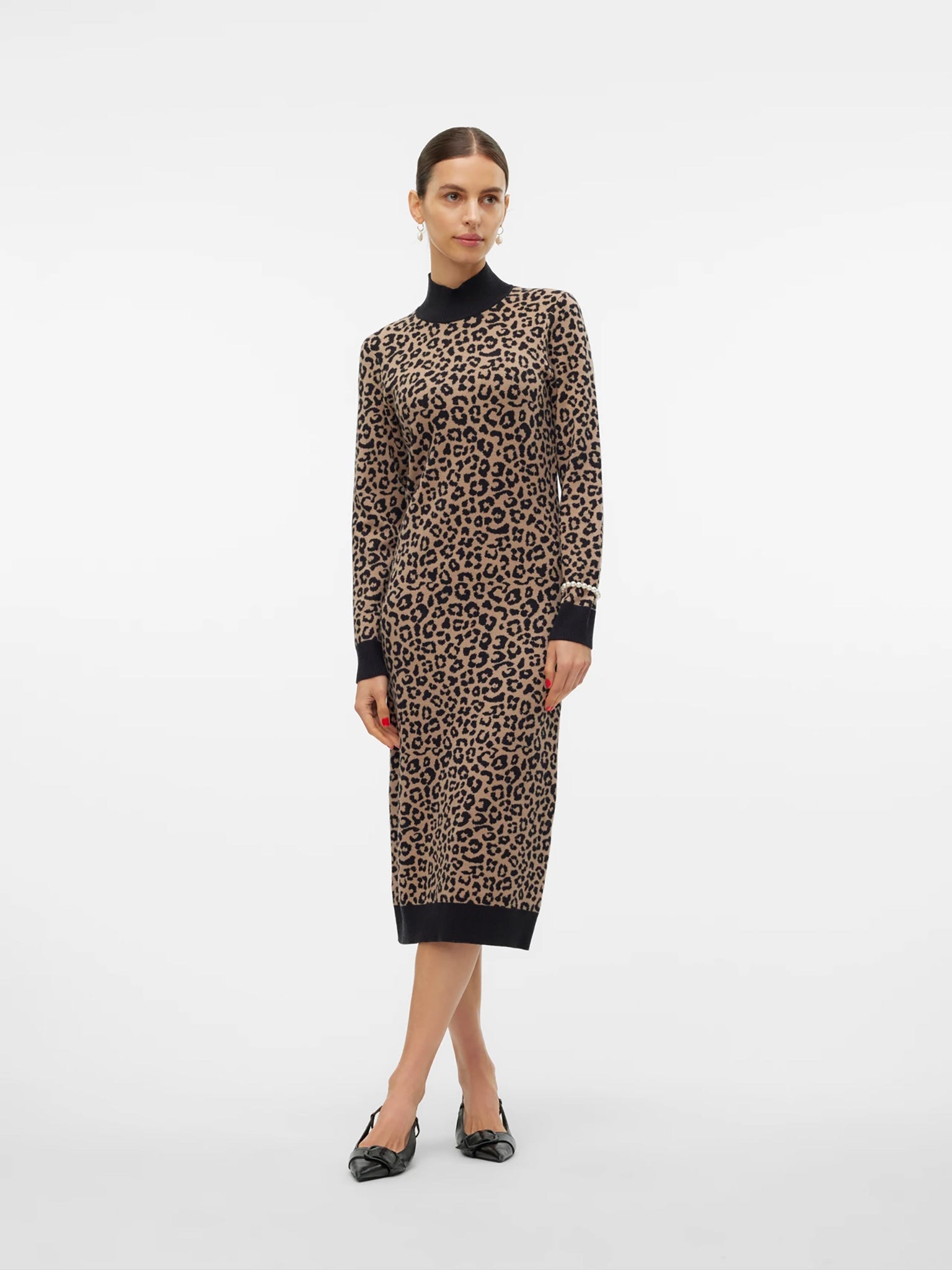 Γυναικείο φόρεμα animal VMARIA ART LS HIGH-NECK CALF DRESS REP 10314462 | 10314462