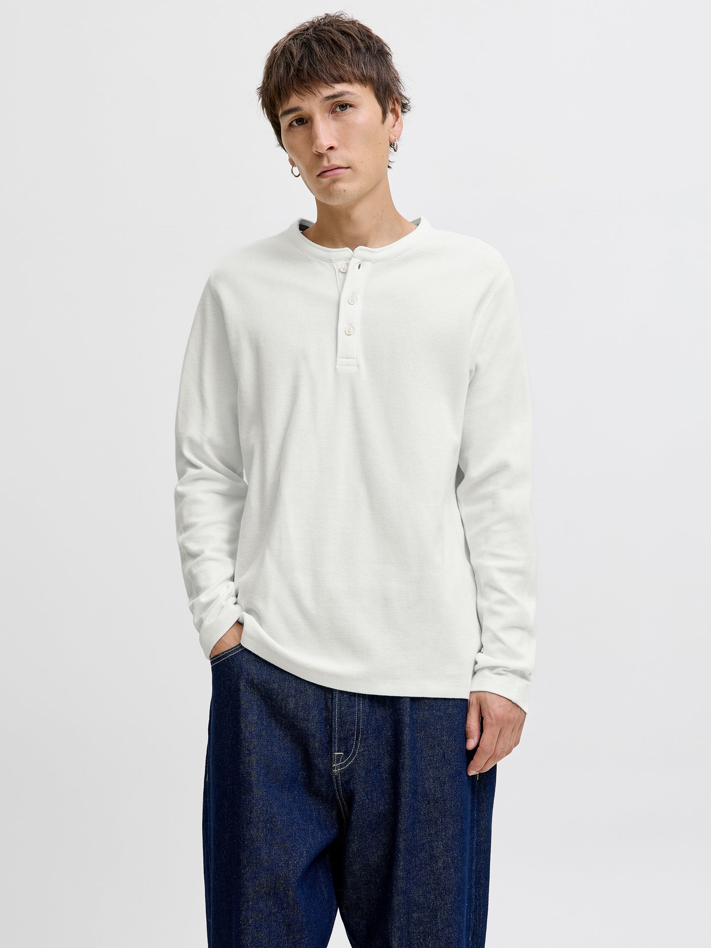 Ανδρική μπλούζα JPRBLUTYRELL LS HENLEY TEE 12266583 | 12266583