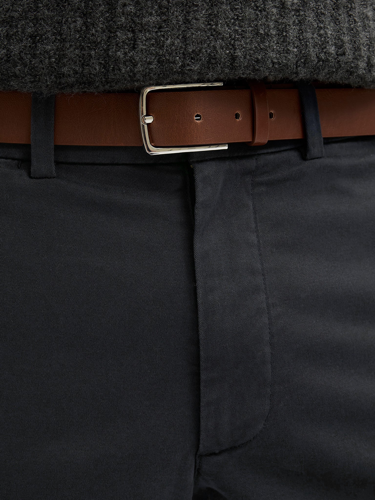 Ανδρικό παντελόνι με ζώνη JPSTOLLIE FRANCO CHINO W BELT 12269356 | 12269356