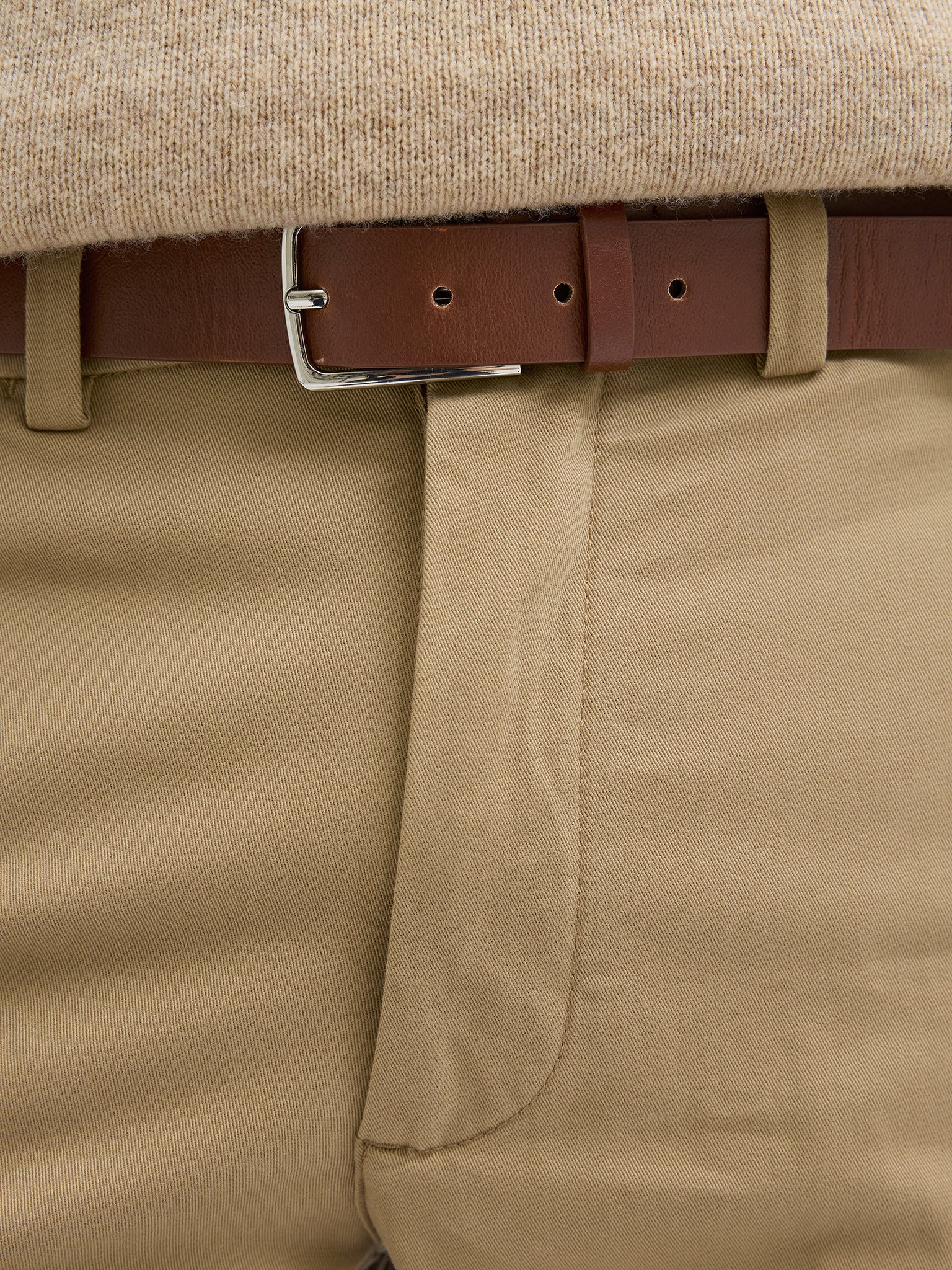 Ανδρικό παντελόνι με ζώνη JPSTOLLIE FRANCO CHINO W BELT 12269356 | 12269356