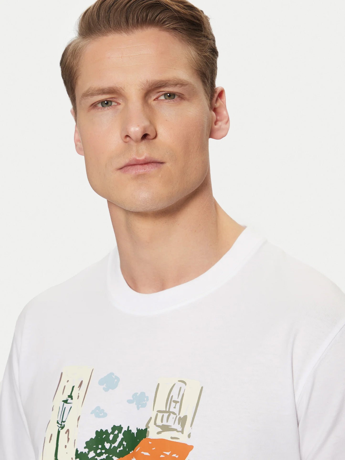 Ανδρικό t-shirt JORMANCHESTER SKETCH TEE SS CREW NECK 12273549 | 12273549