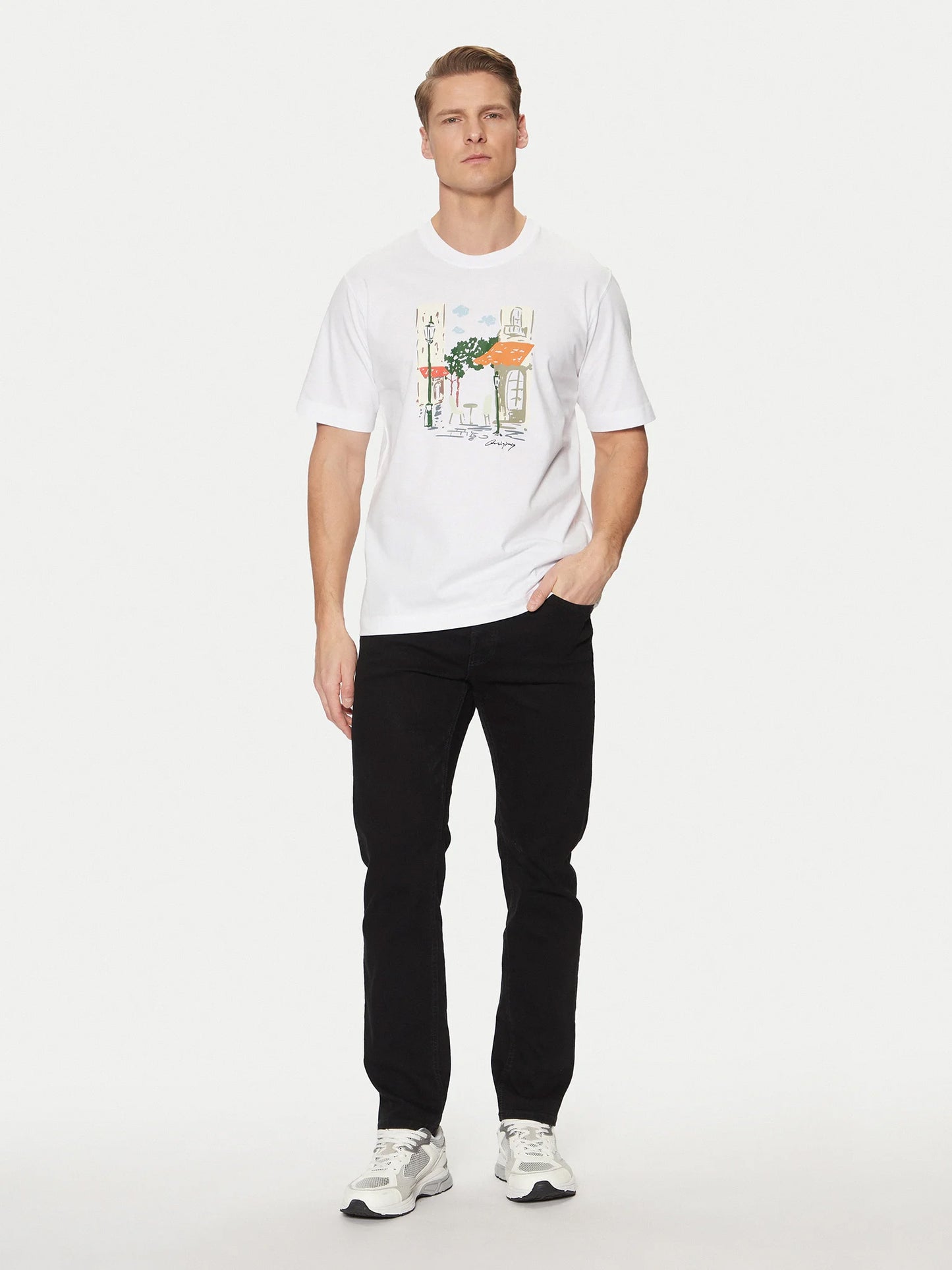 Ανδρικό t-shirt JORMANCHESTER SKETCH TEE SS CREW NECK 12273549 | 12273549