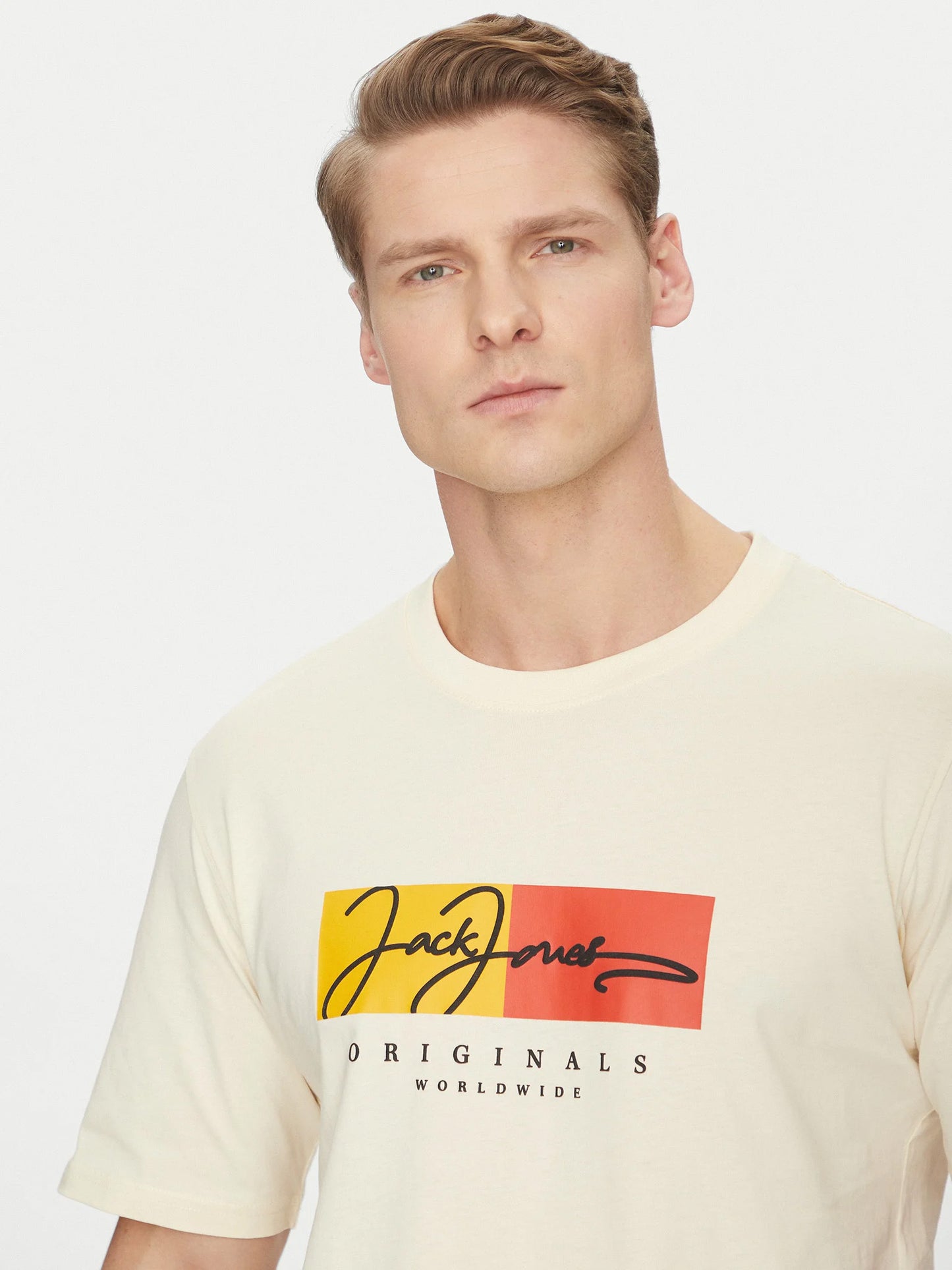 Ανδρικό t-shirt JORFREDERIKSBERG BOX SCRIPT TEE SS CN LN 12278266 | 12278266