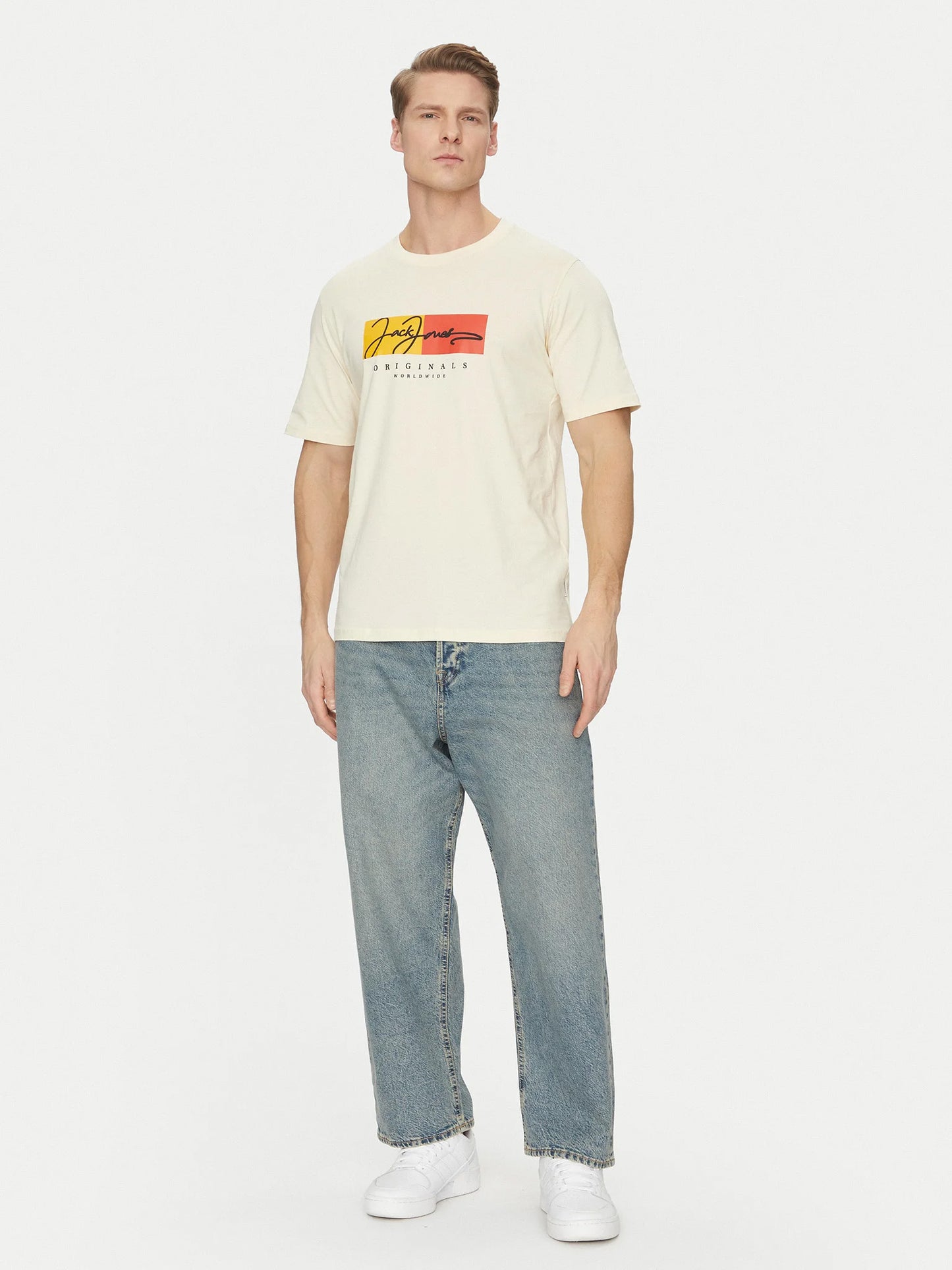 Ανδρικό t-shirt JORFREDERIKSBERG BOX SCRIPT TEE SS CN LN 12278266 | 12278266