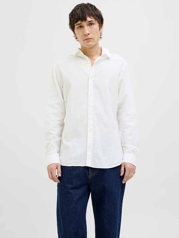 Ανδρικό πουκάμισο JJEBREEZE LINEN BLEND SHIRT LS SN 12268964 | 12268964
