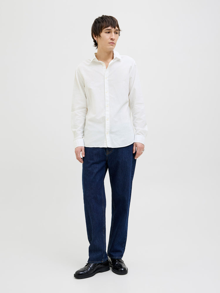 Ανδρικό πουκάμισο JJEBREEZE LINEN BLEND SHIRT LS SN 12268964 | 12268964