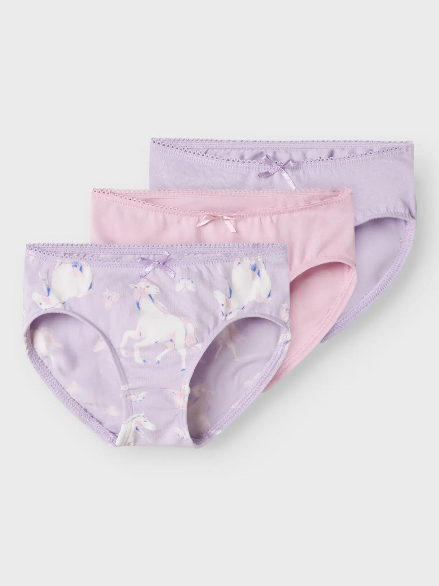 Παιδικά σετ 3 βρακάκια NMFBRIEFS 3P PASTEL LILAC HORSE NOOS 13232982 | 13232982