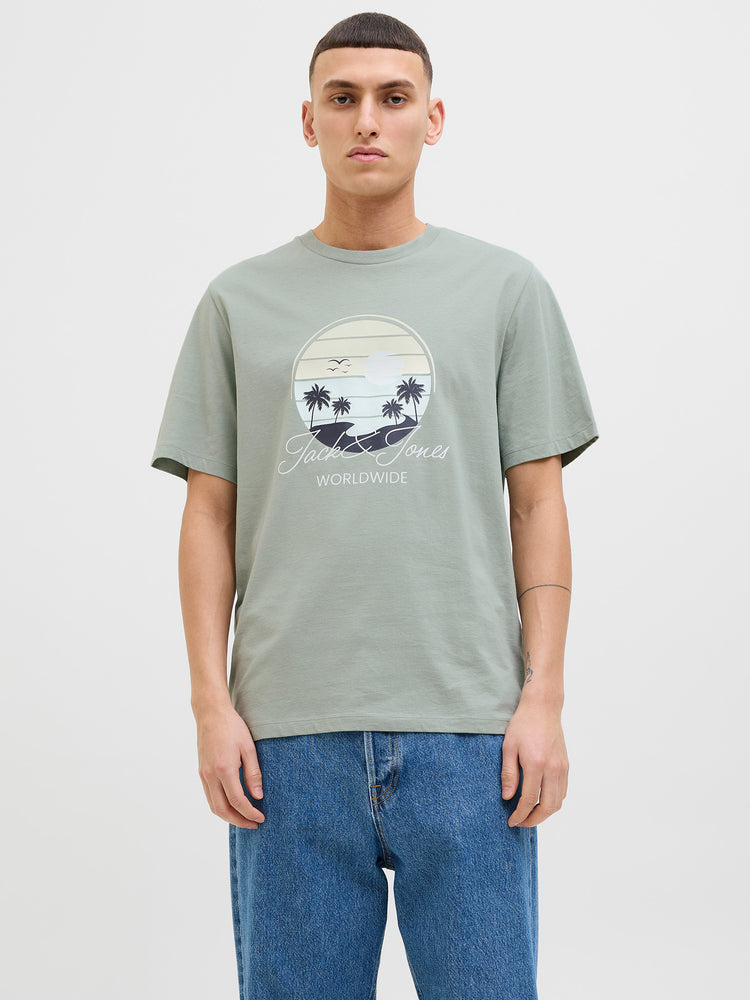 Ανδρικό t-shirt JJPALM TEE SS CREW NECK LN 12269418 | 12269418