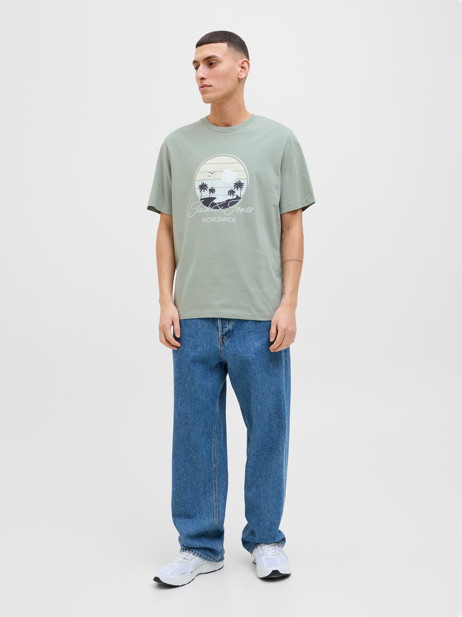 Ανδρικό t-shirt JJPALM TEE SS CREW NECK LN 12269418 | 12269418