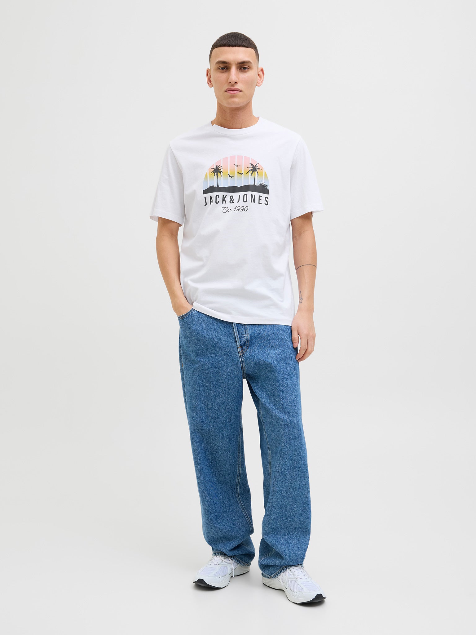 Ανδρικό t-shirt JJPALM TEE SS CREW NECK LN 12269418 | 12269418