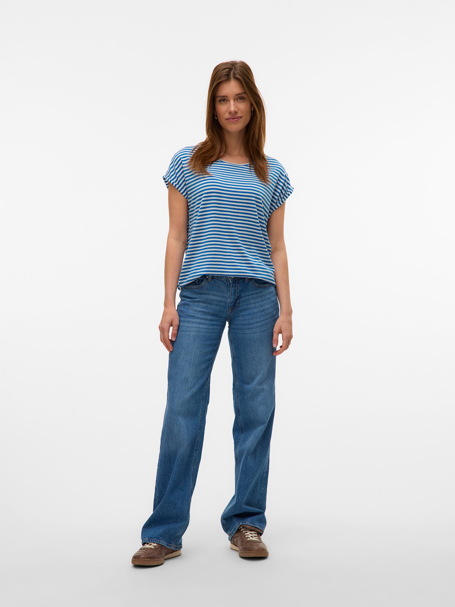Γυναικεία μπλούζα ριγέ VMAVA SS TOP STRIPE GA JRS NOOS 10284469 | 10284469