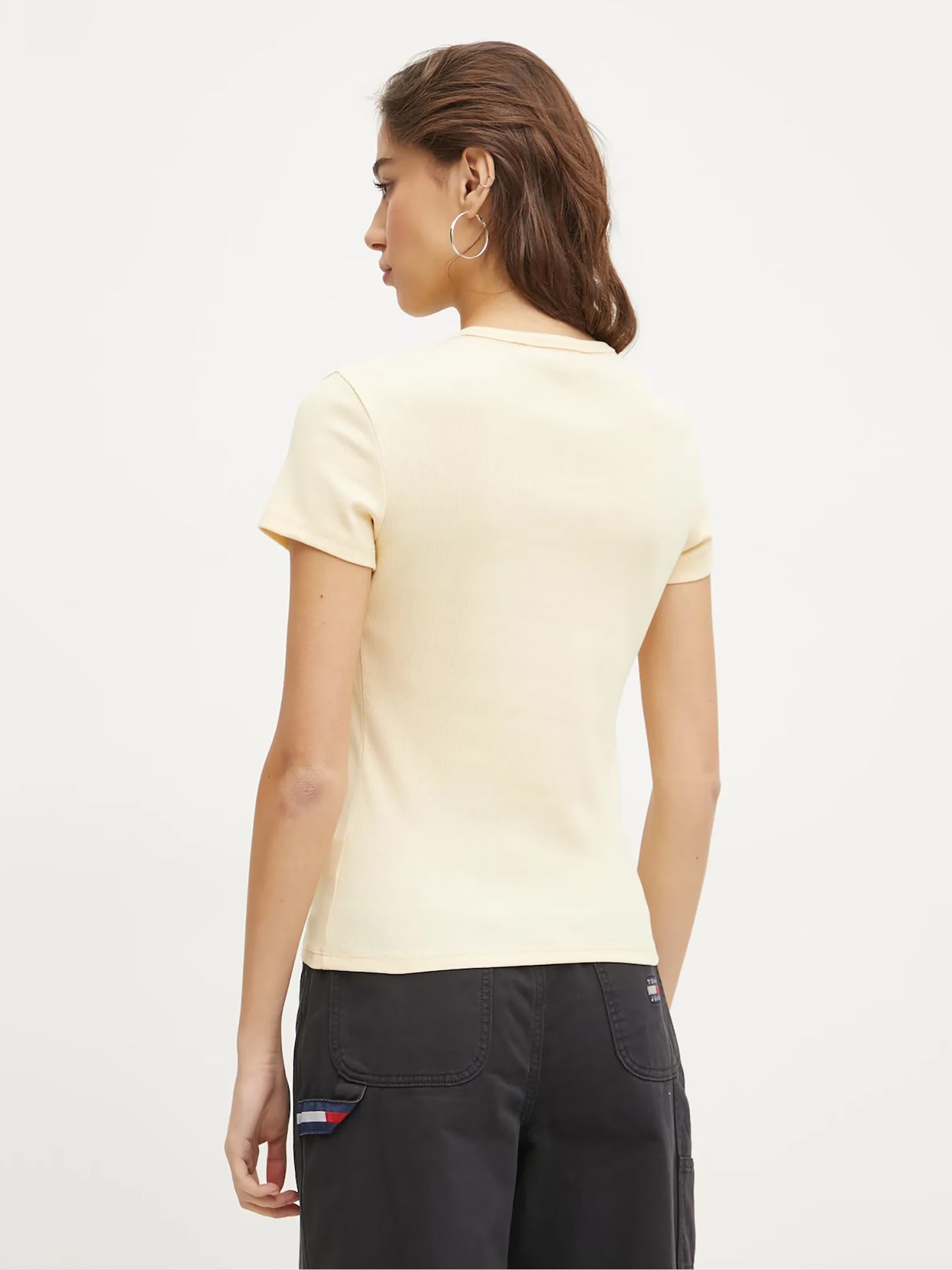 Γυναικείο t-shirt ριπ TJW SLIM ESSENTIAL RIB SS EXT DW0DW17383ZGA | DW0DW17383ZGA