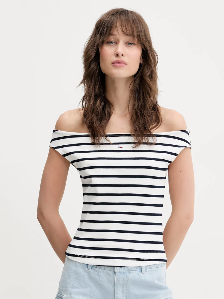Γυναικεία μπλούζα ριγέ TJW BOAT NECK TOP SS DW0DW202340FC | DW0DW202340FC