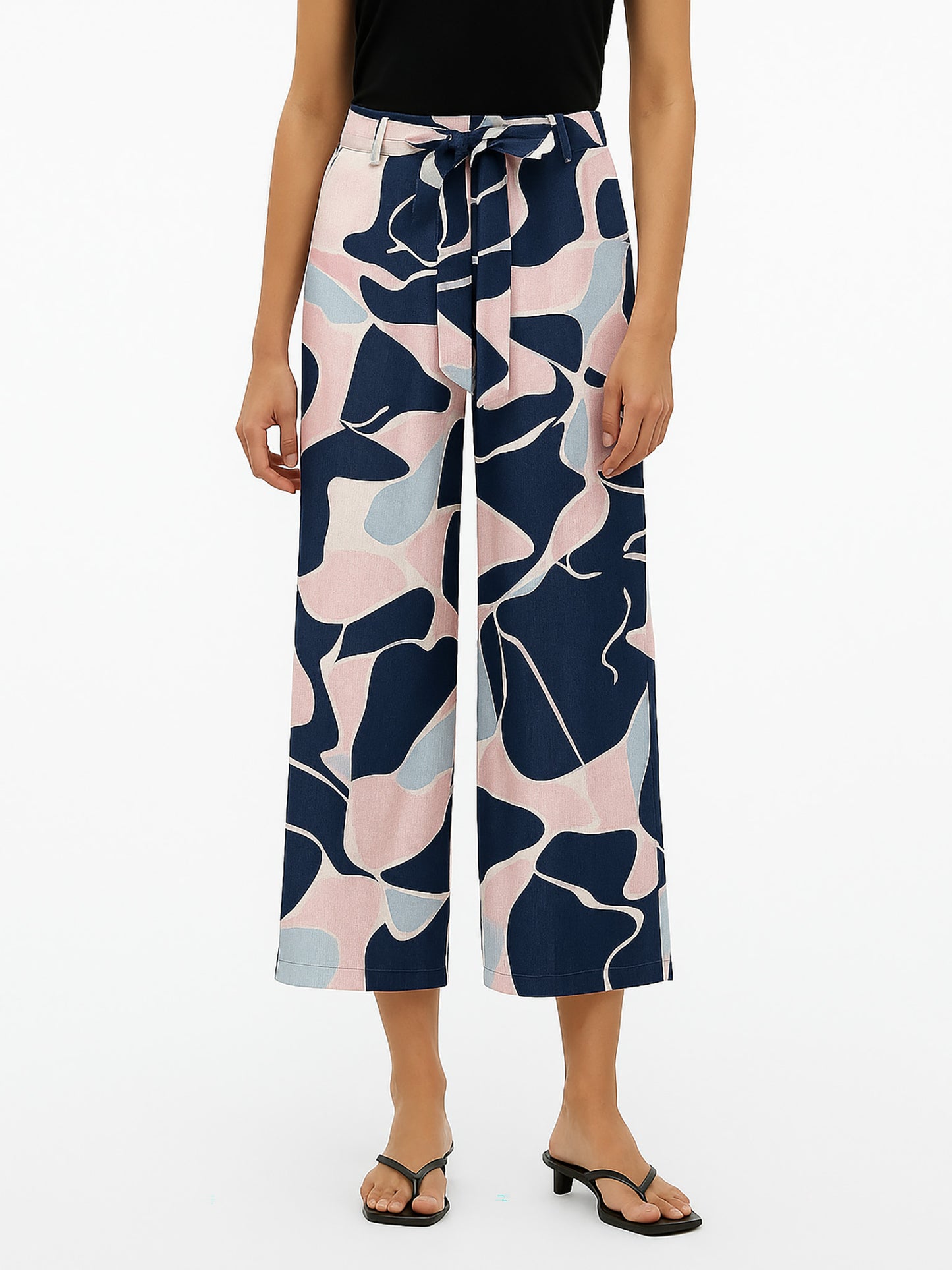 Γυναικεία ζιπ-κιλότ ONLNOVA LIFE VIS CROP PALAZZO PANT AOP 15222225 | 15222225