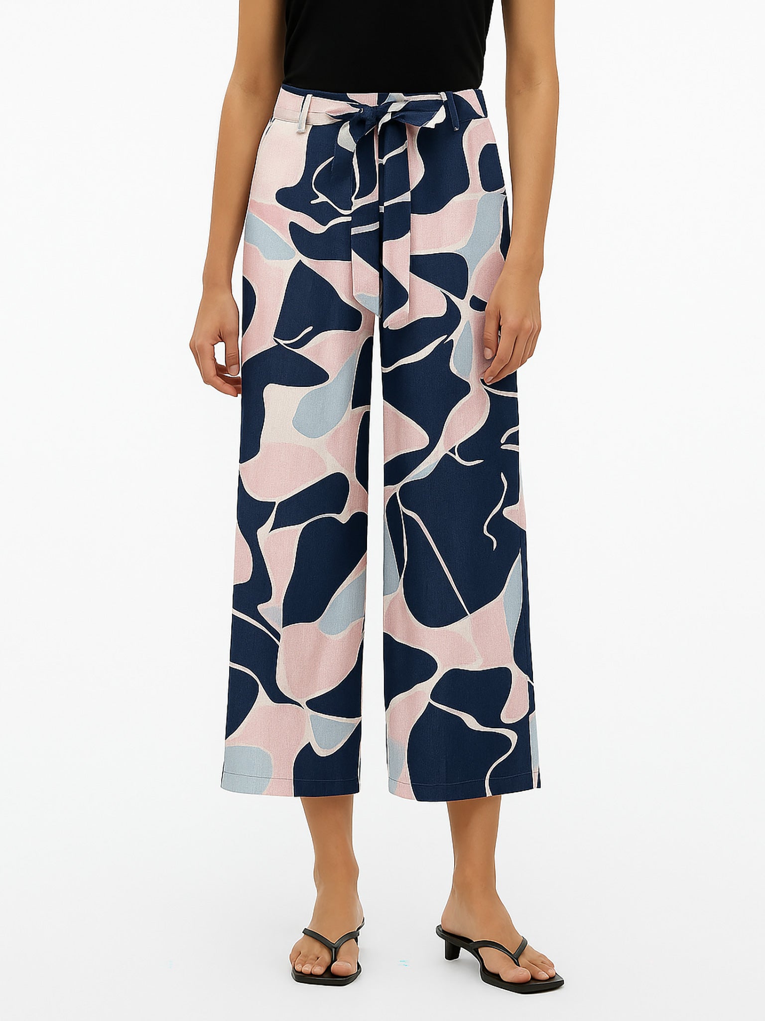 Γυναικεία ζιπ-κιλότ ONLNOVA LIFE VIS CROP PALAZZO PANT AOP 15222225 | 15222225