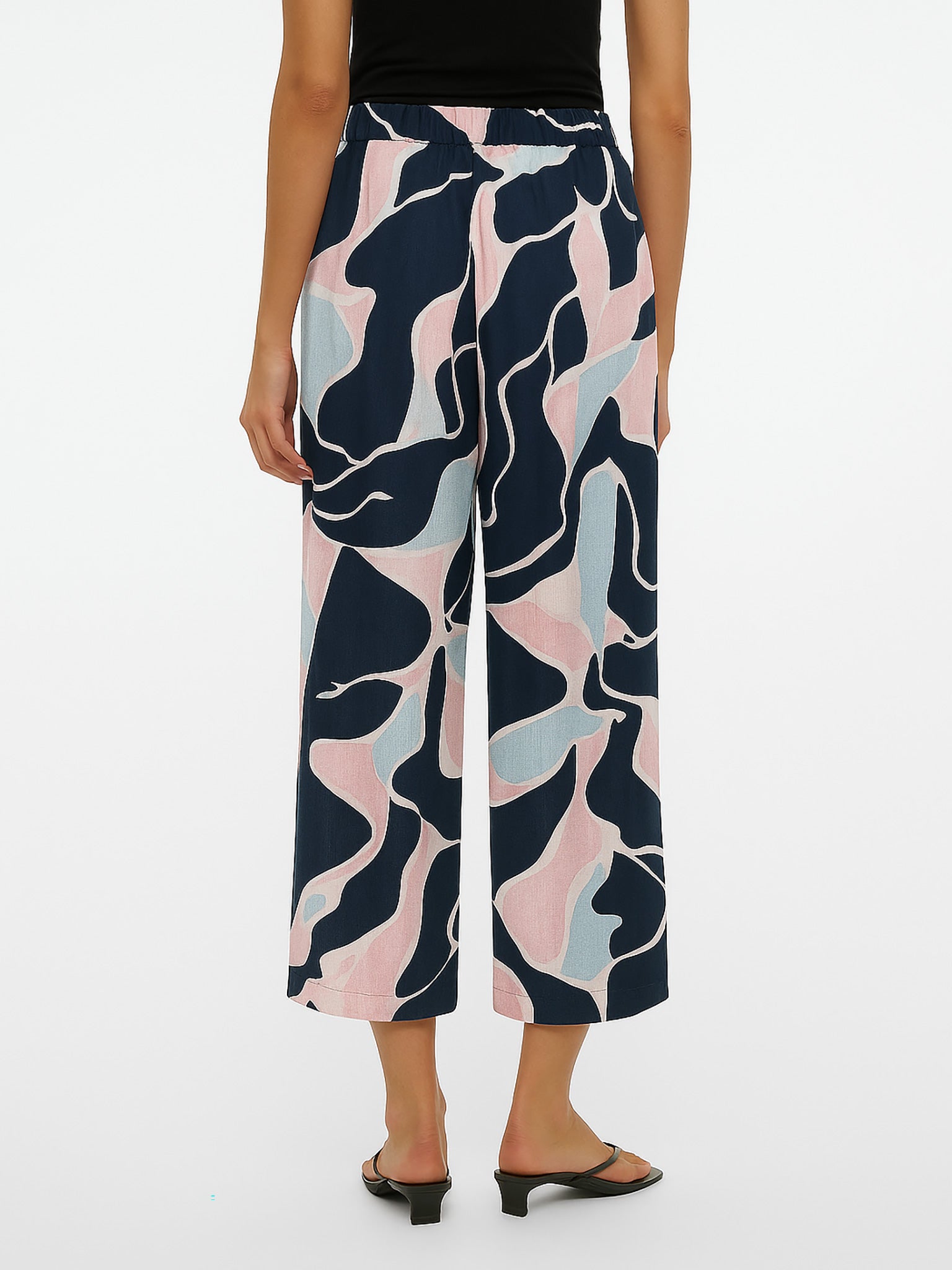 Γυναικεία ζιπ-κιλότ ONLNOVA LIFE VIS CROP PALAZZO PANT AOP 15222225 | 15222225