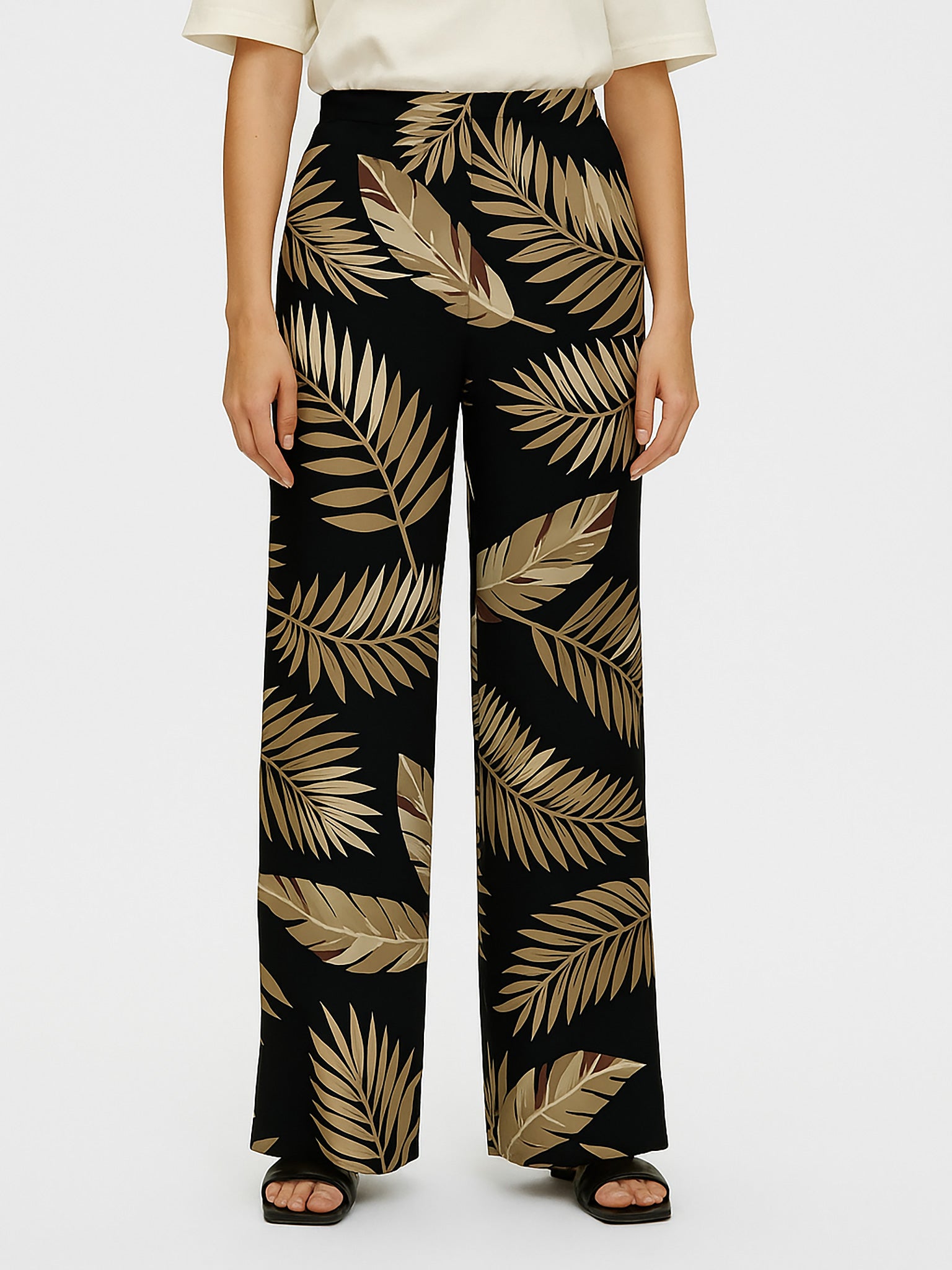 Γυναικεία παντελόνα φύλλα VMEASY JOY HW WIDE PANTS WVN 10297357 | 10297357