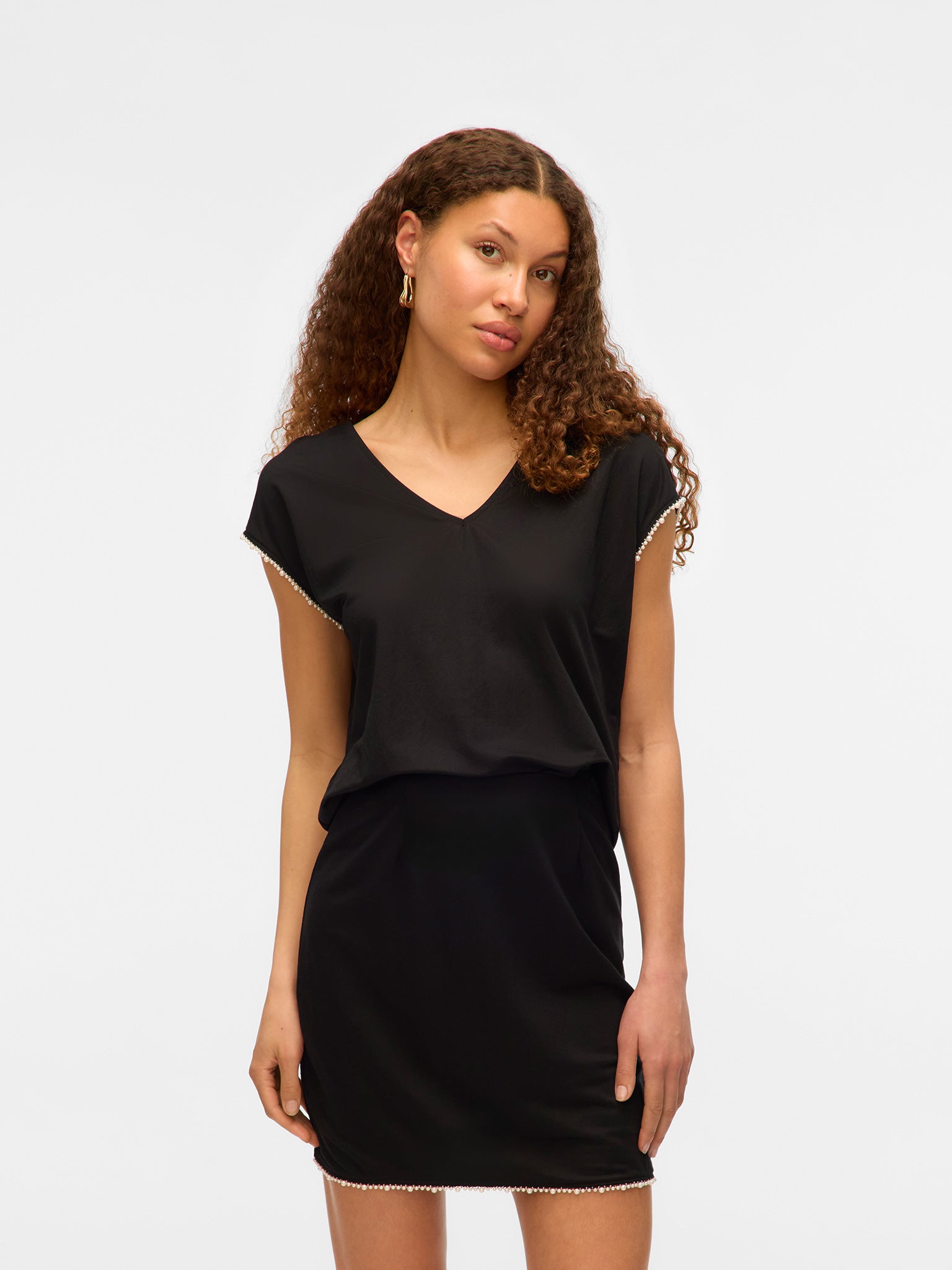 Γυναικεία μπλούζα VMVIPS SS AVA V-NECK TOP JRS 10327099 | 10327099