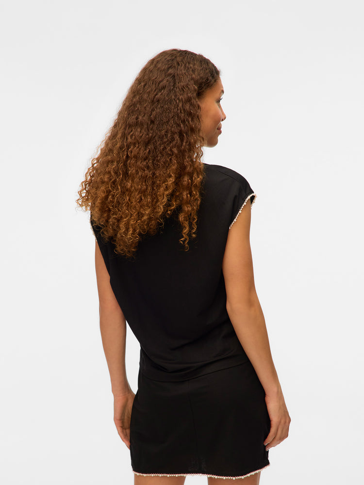 Γυναικεία μπλούζα VMVIPS SS AVA V-NECK TOP JRS 10327099 | 10327099